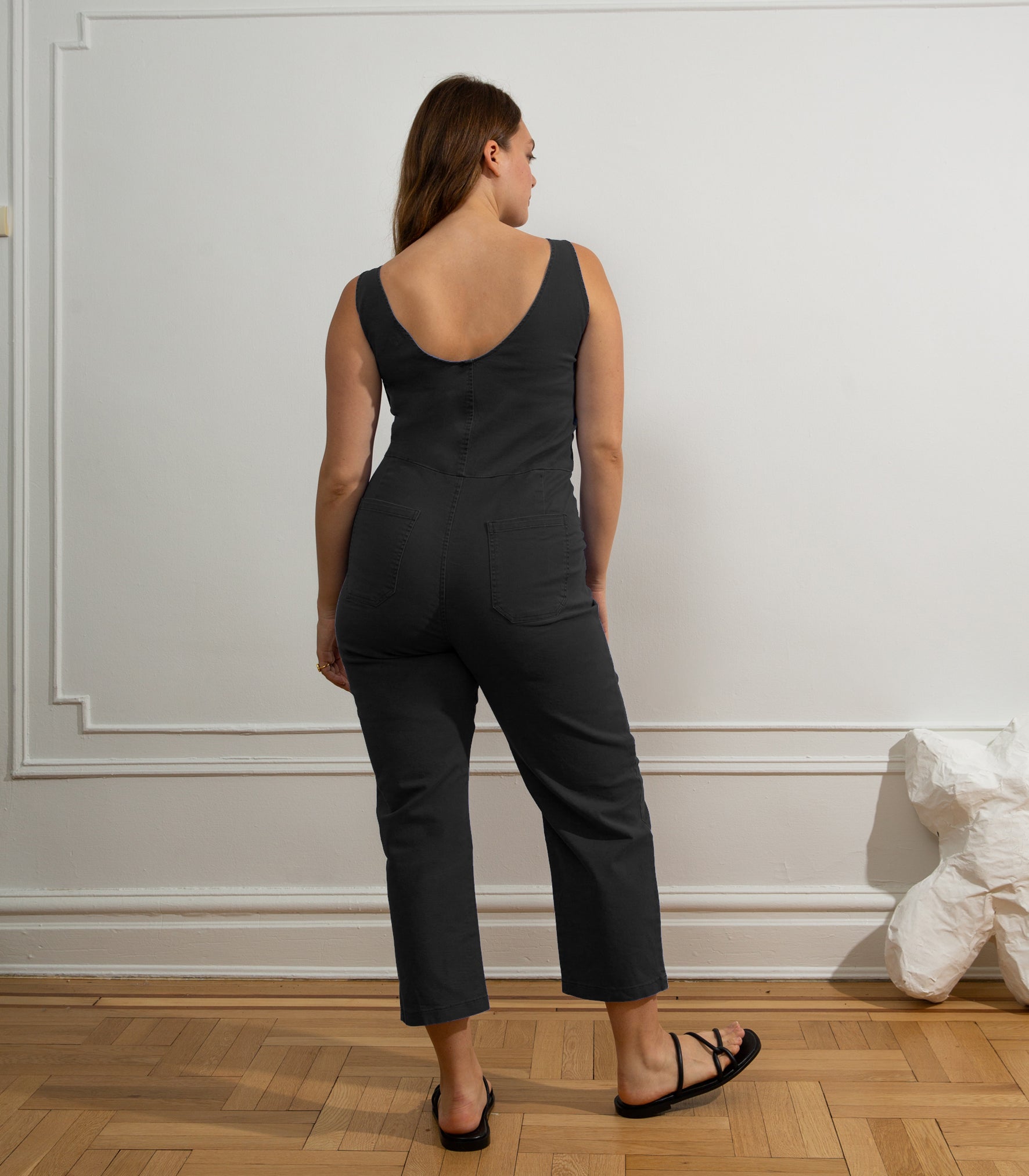 Claire Sleeveless Buckle Jumpsuit - Black SAMPLE SALE