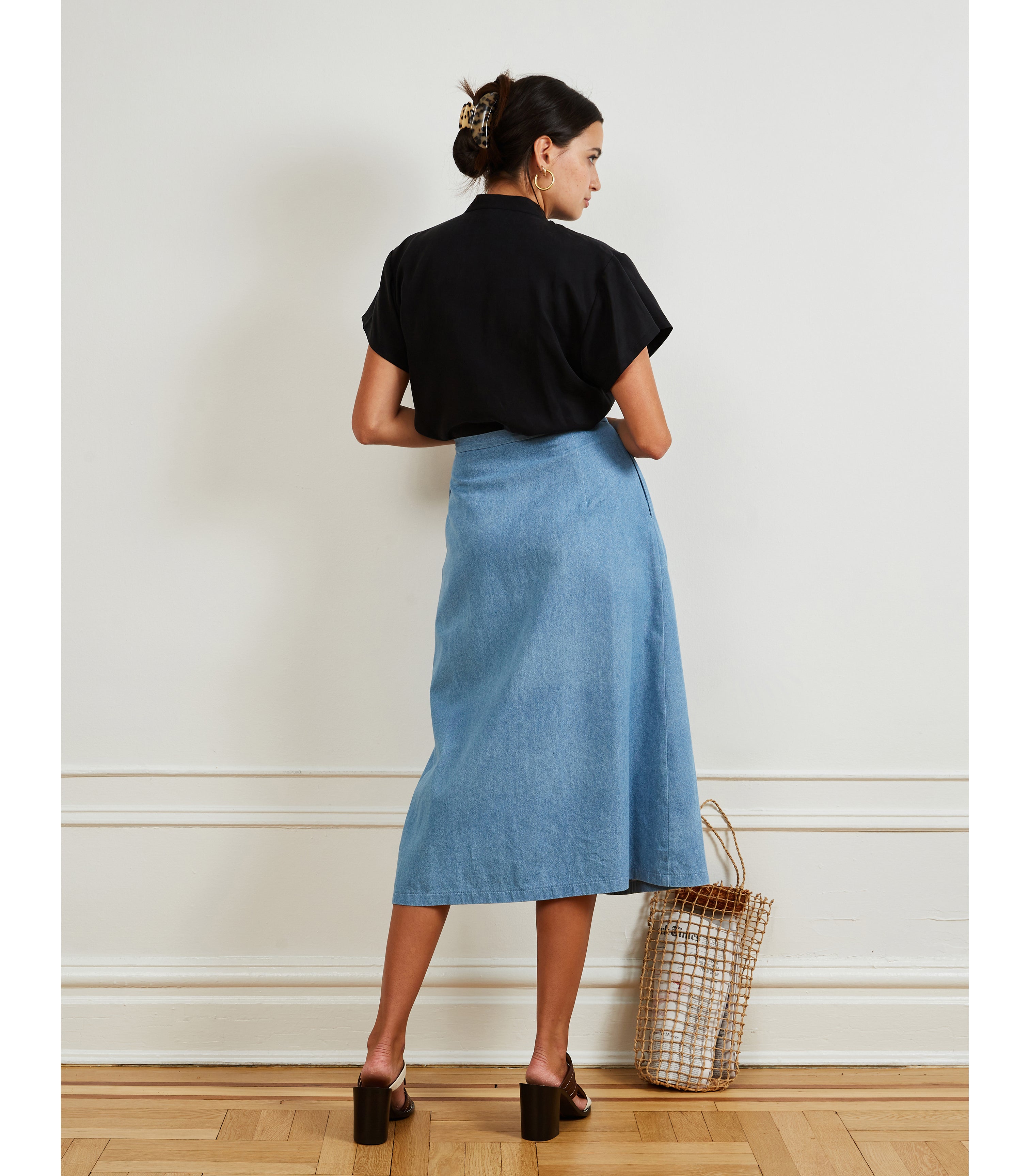 Denim Holly Skirt in Indigo | LOUP