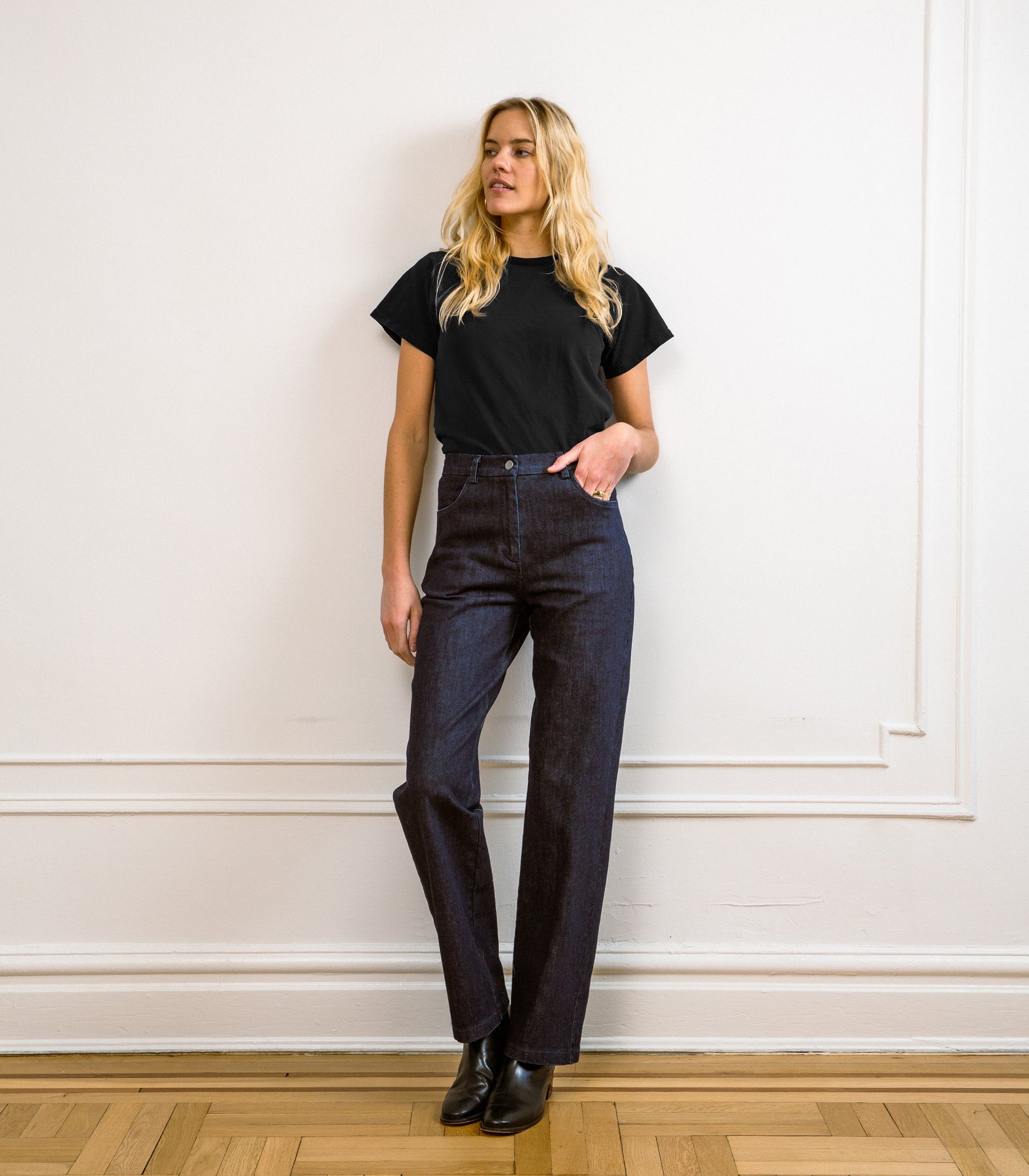Long Parker Straight Leg Jeans Dark