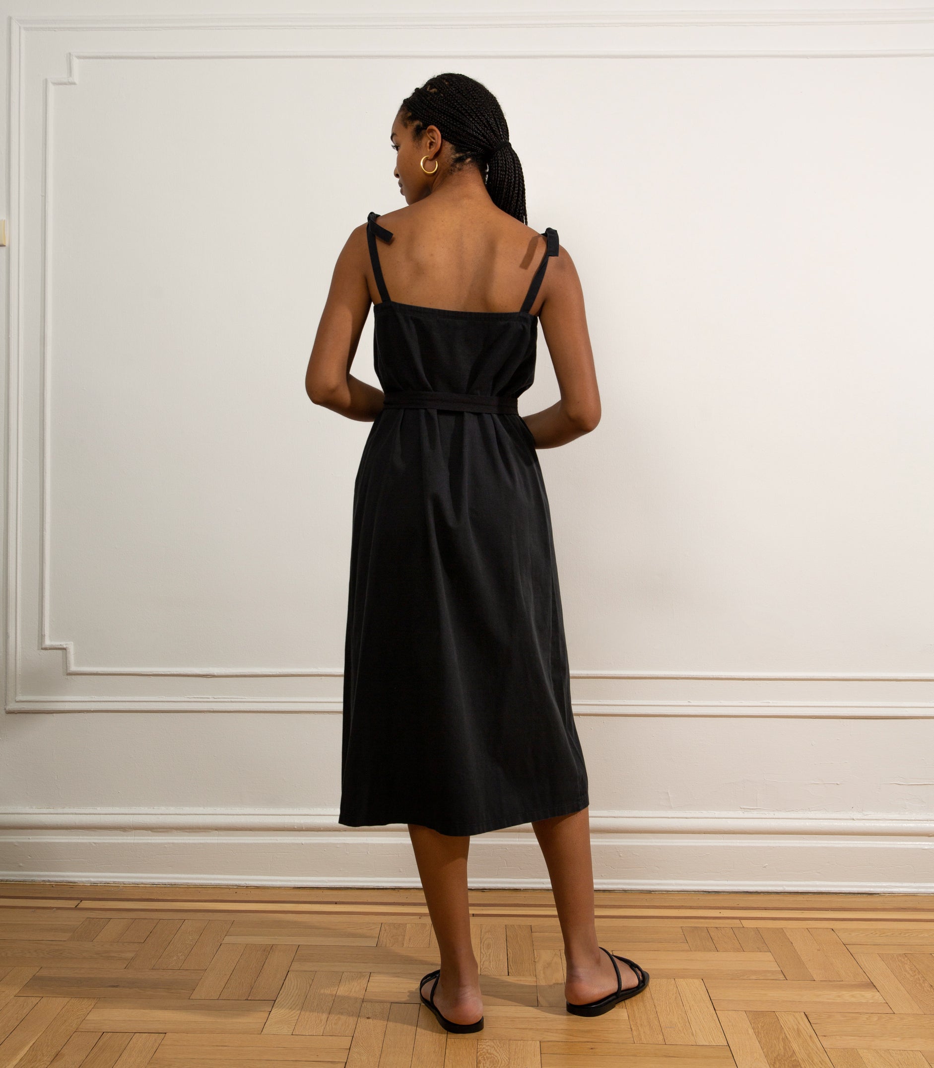 Penelope Tie Strap Dress - Black SAMPLE SALE