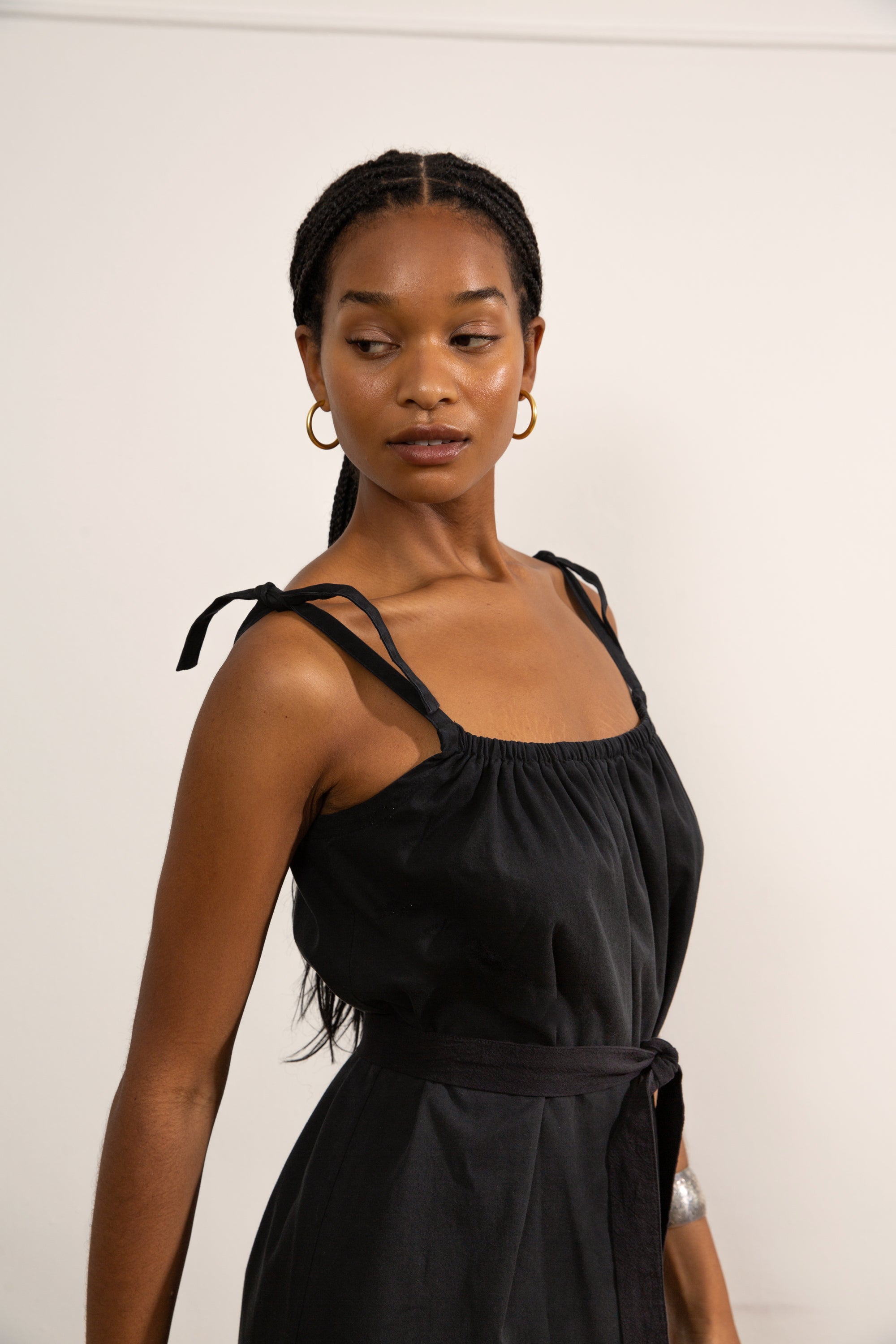 Penelope Tie Strap Dress - Black SAMPLE SALE