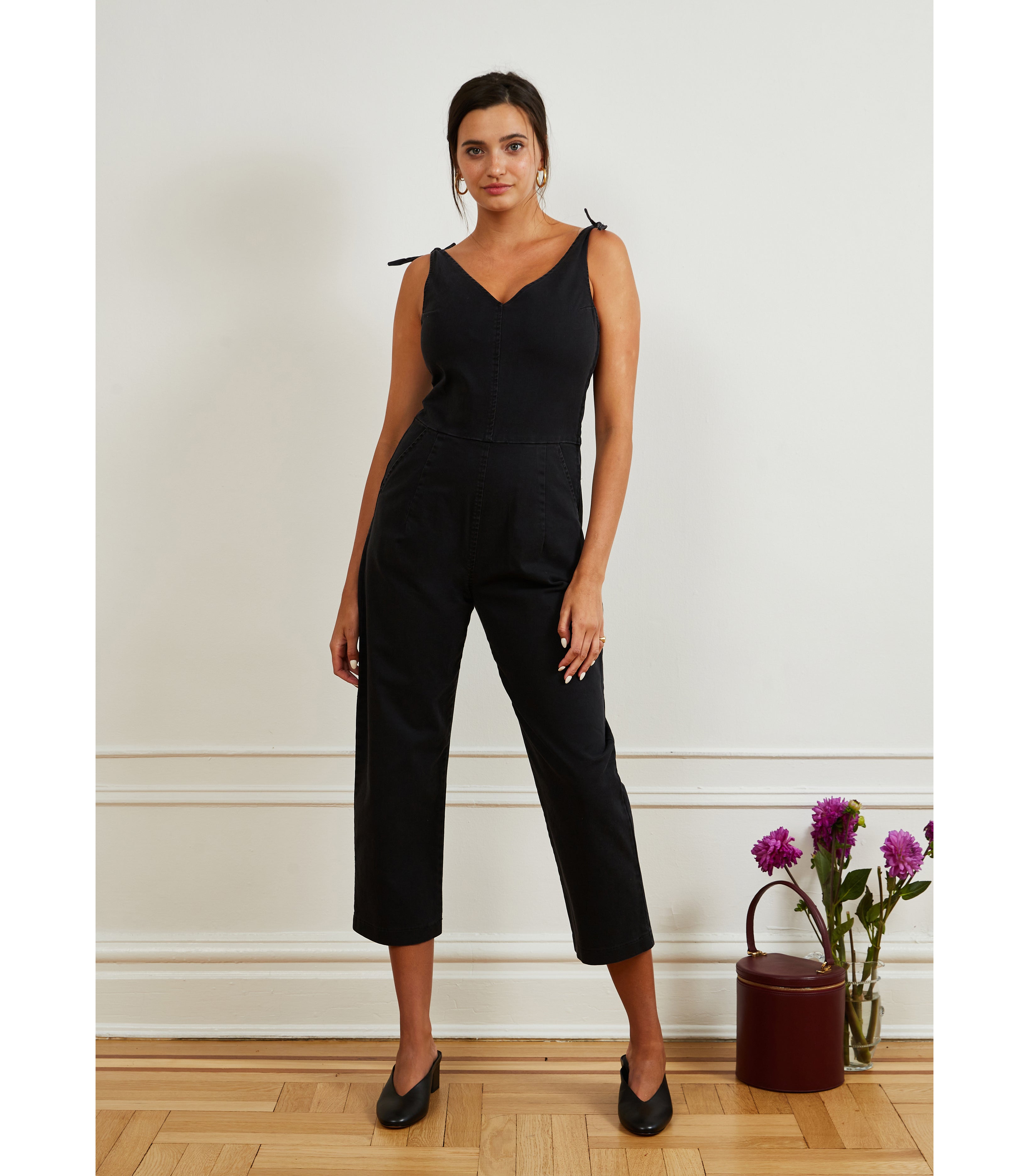 Slate Tie Strap Coveralls - Black