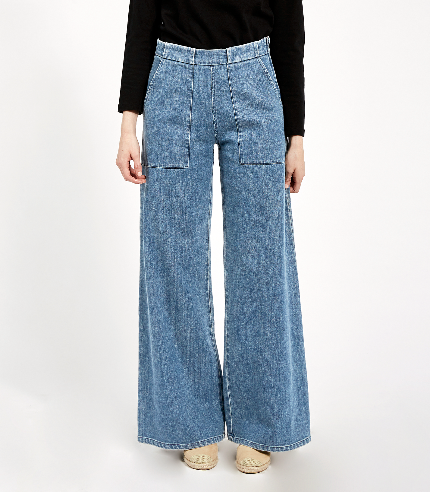 Long Sabrina Wide-Leg Jeans - Light Indigo