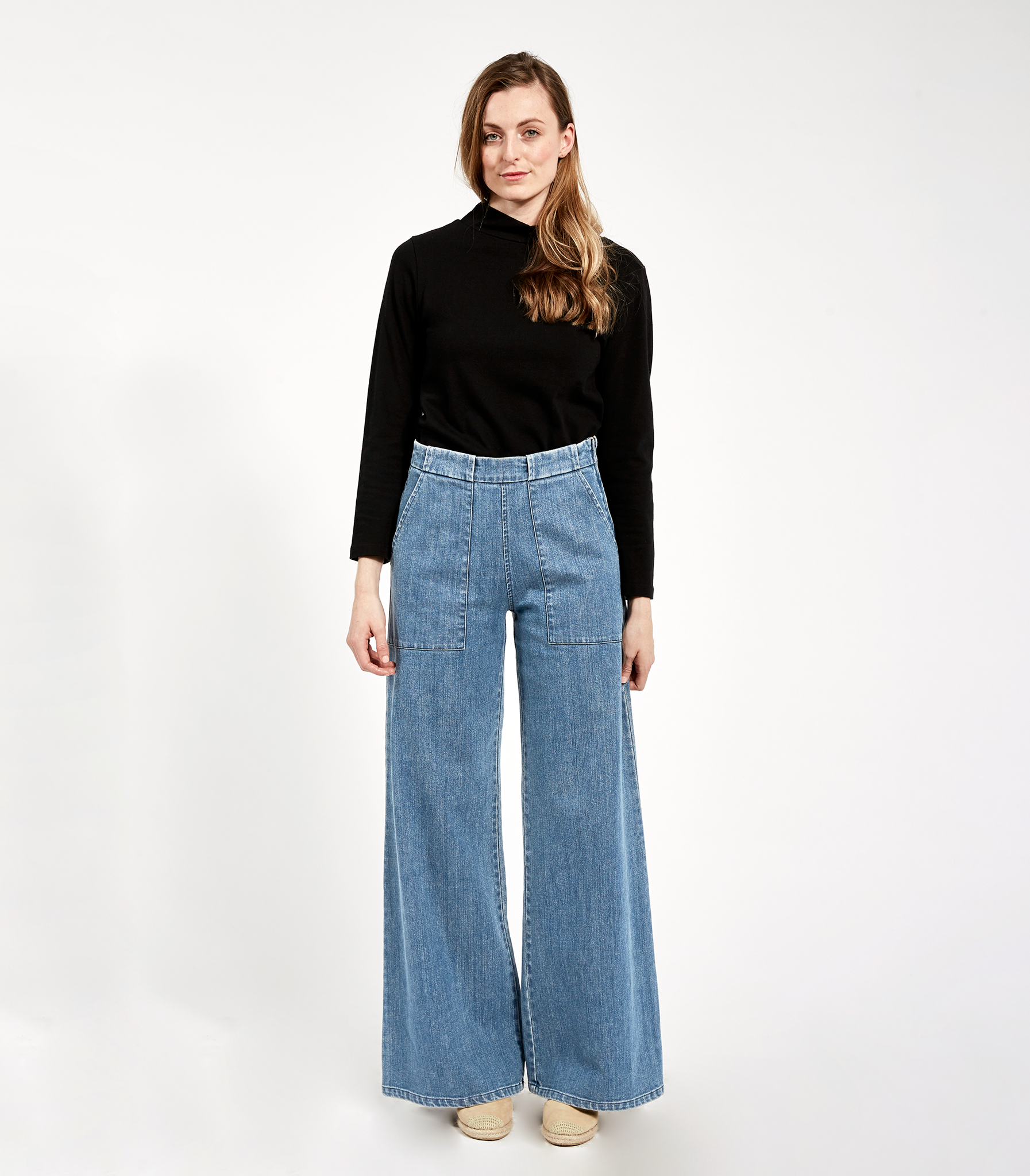 Long Sabrina Wide-Leg Jeans - Light Indigo