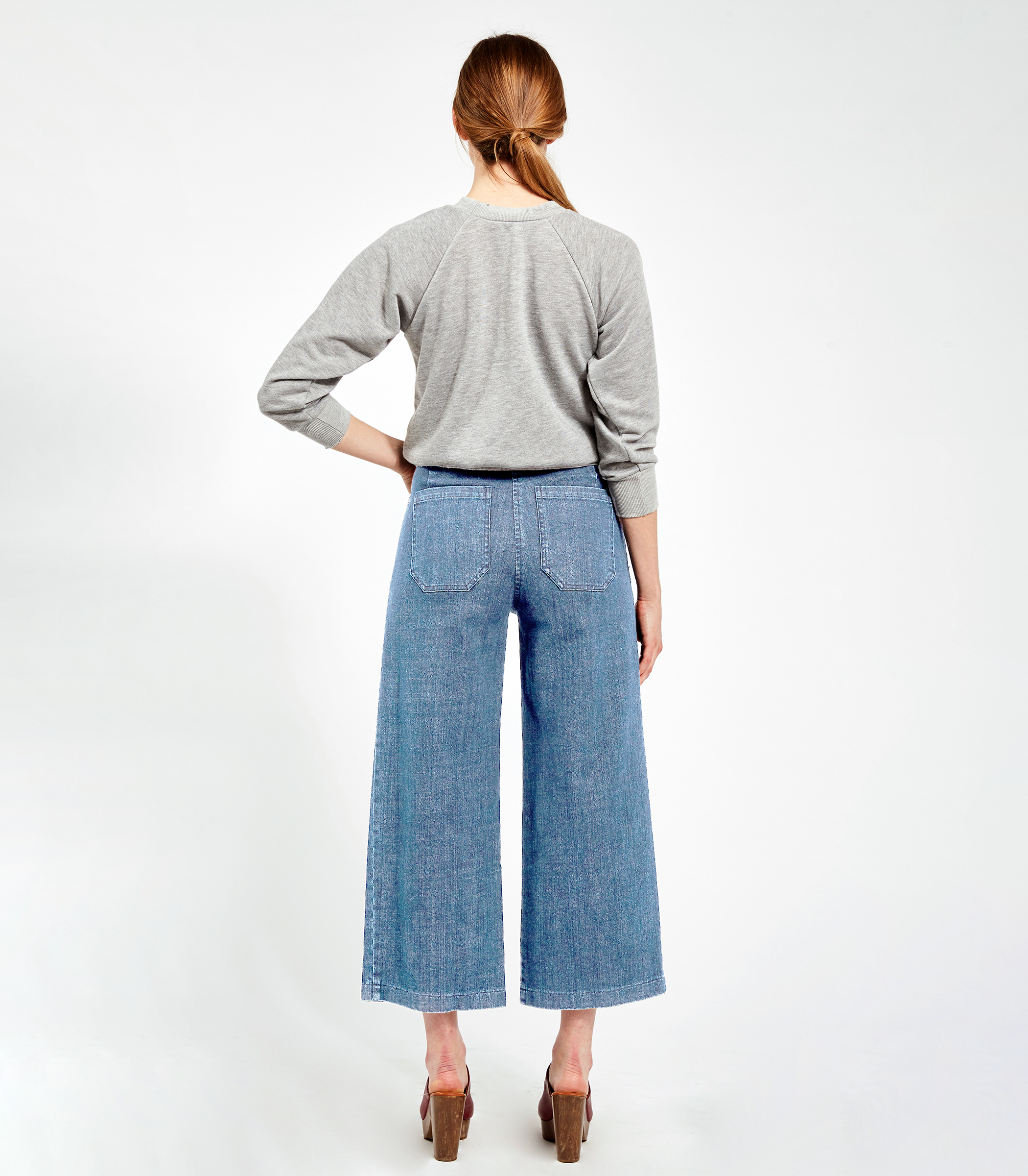 Simone Wide Crop Jeans - Light Indigo