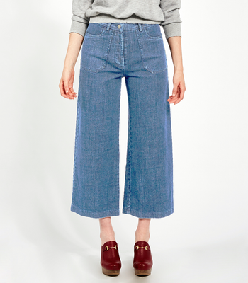 Light Indigo Simone High Rise Wide Crop Jeans