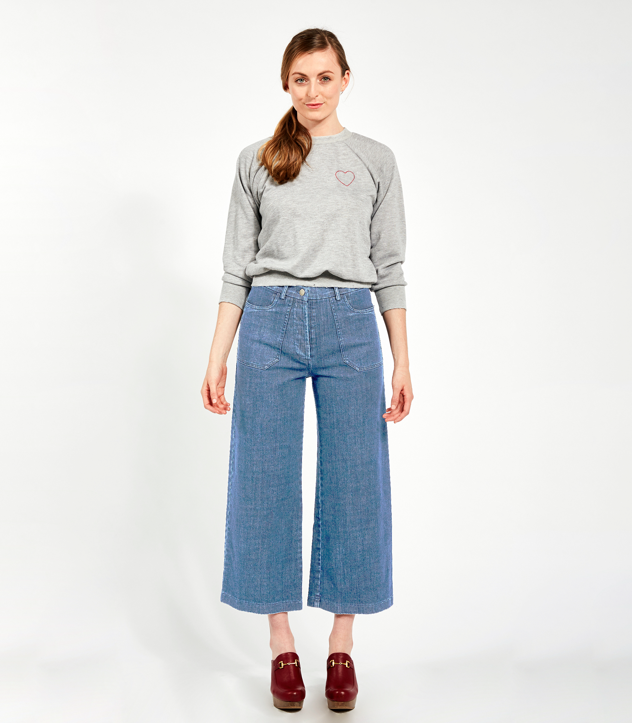 Simone Wide Crop Jeans - Light Indigo