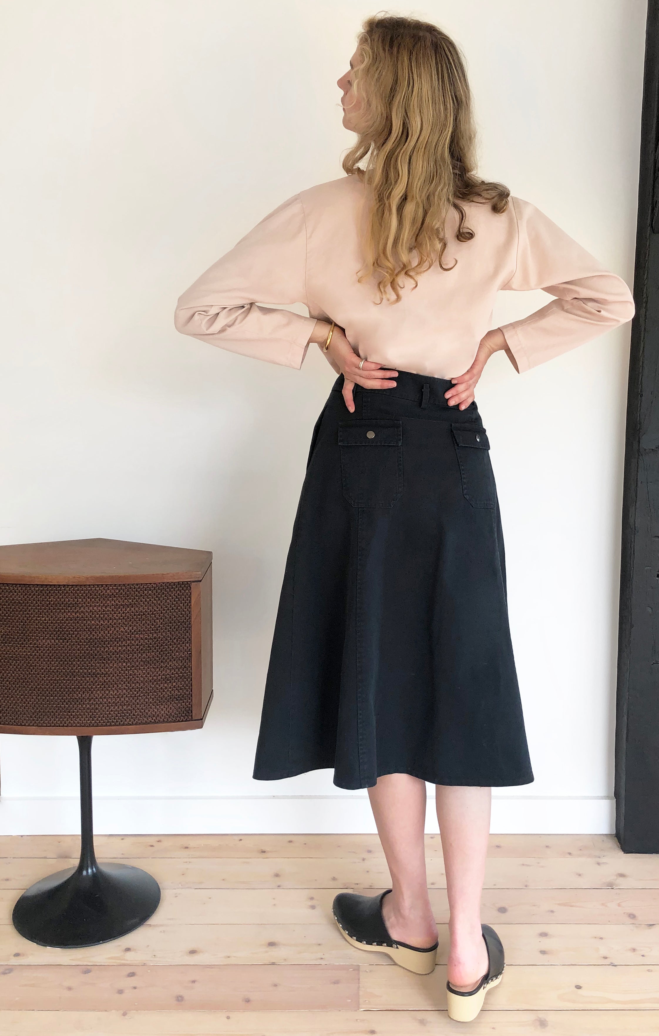 Molly A-Line Midi Skirt - Black SAMPLE SALE