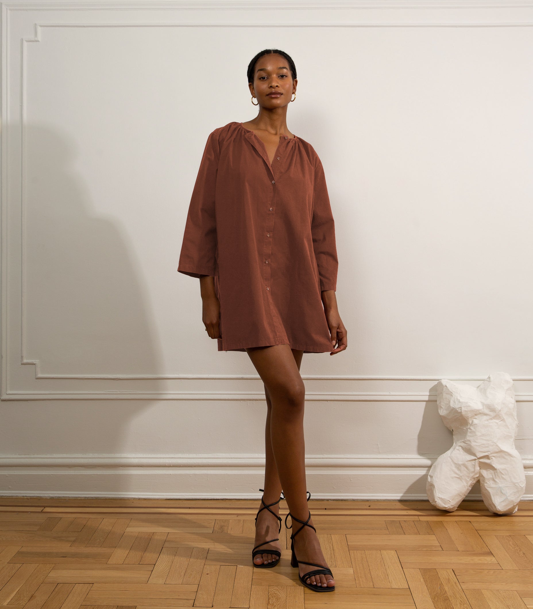 Elsa Long Sleeve Mini Dress - Clay SAMPLE SALE