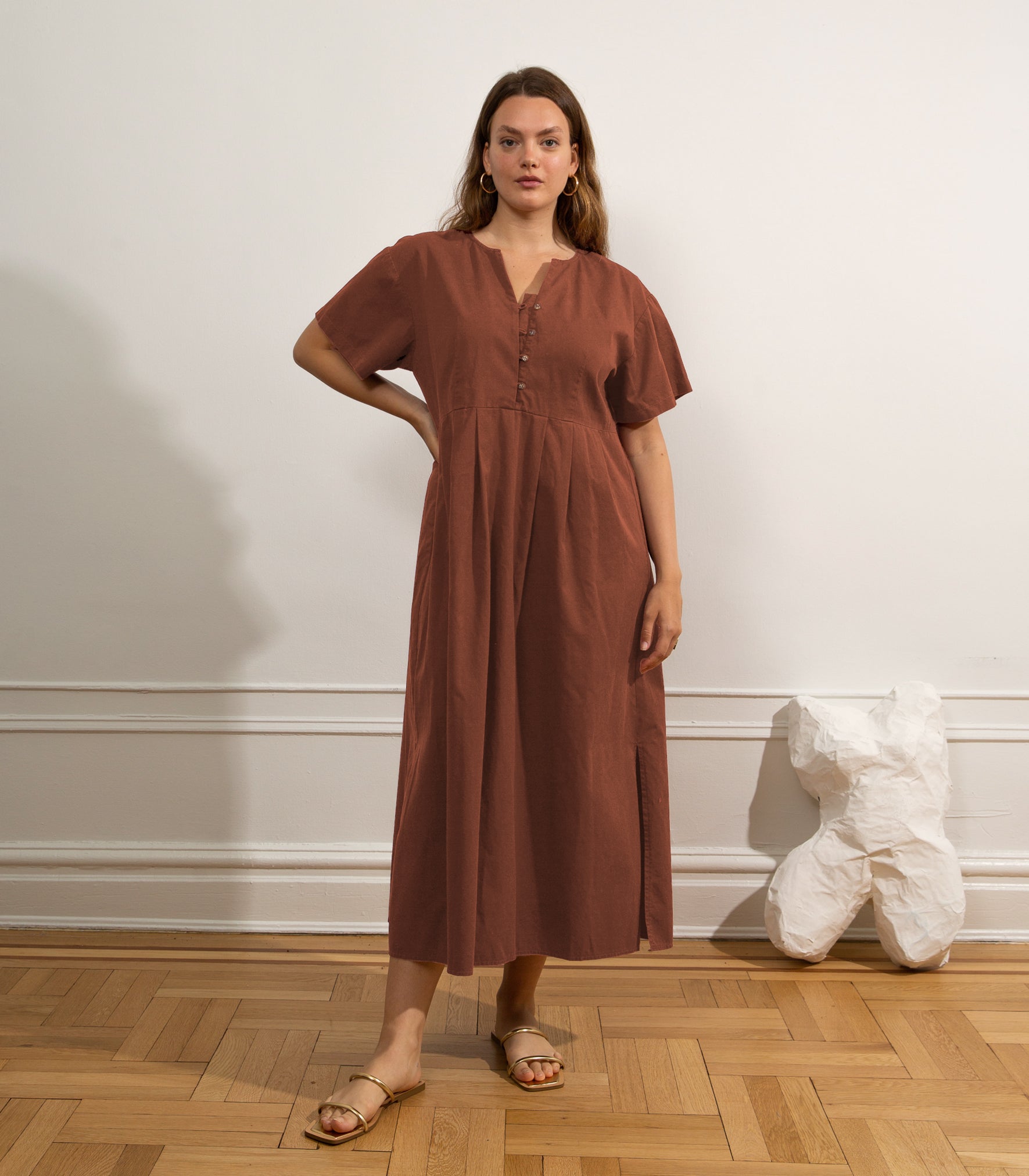 Iris Empire Waist Maxi Dress - Clay SAMPLE SALE