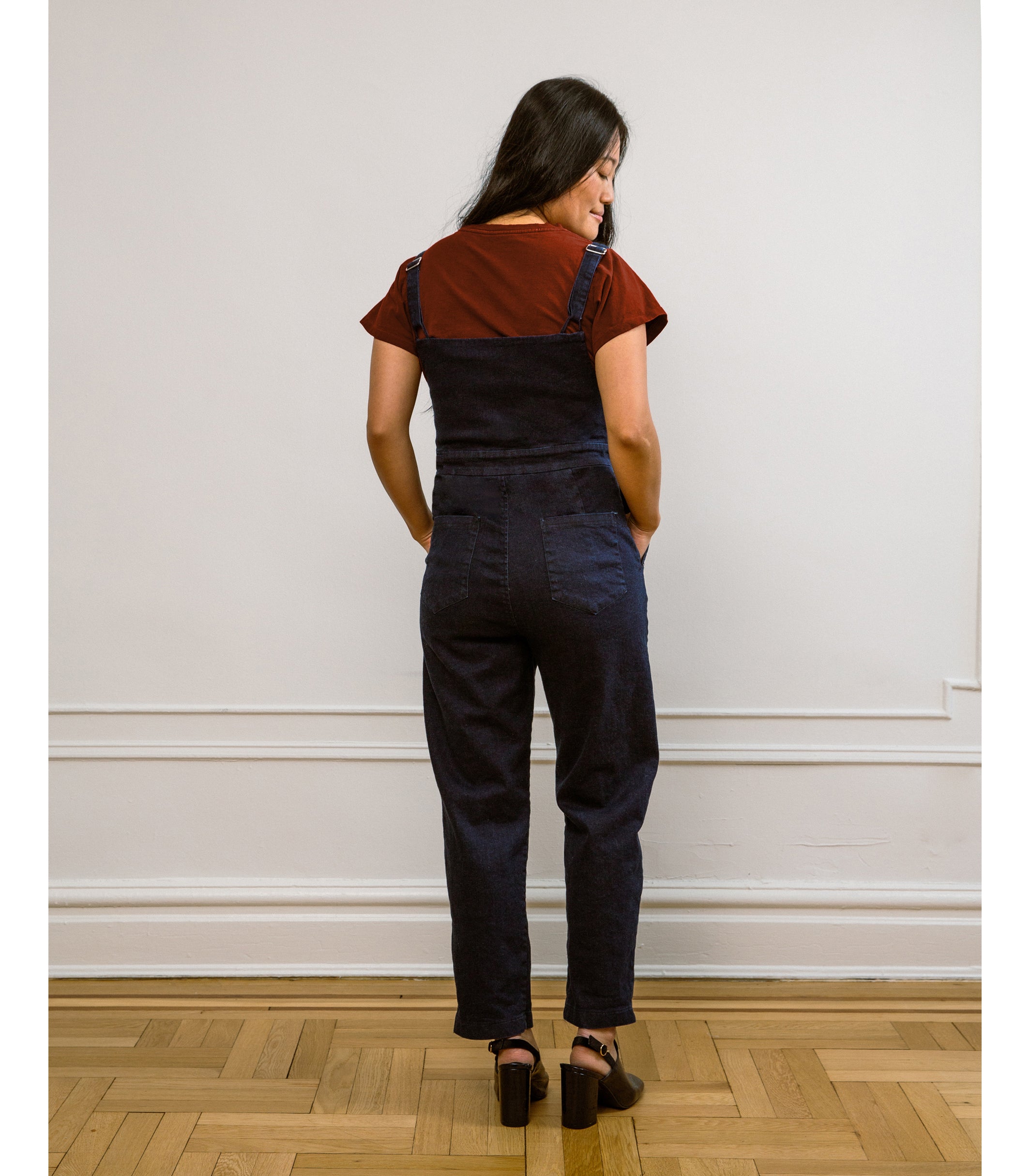Claudia Zip Front Cropped Jumpsuit - Dark Indigo | LOUP