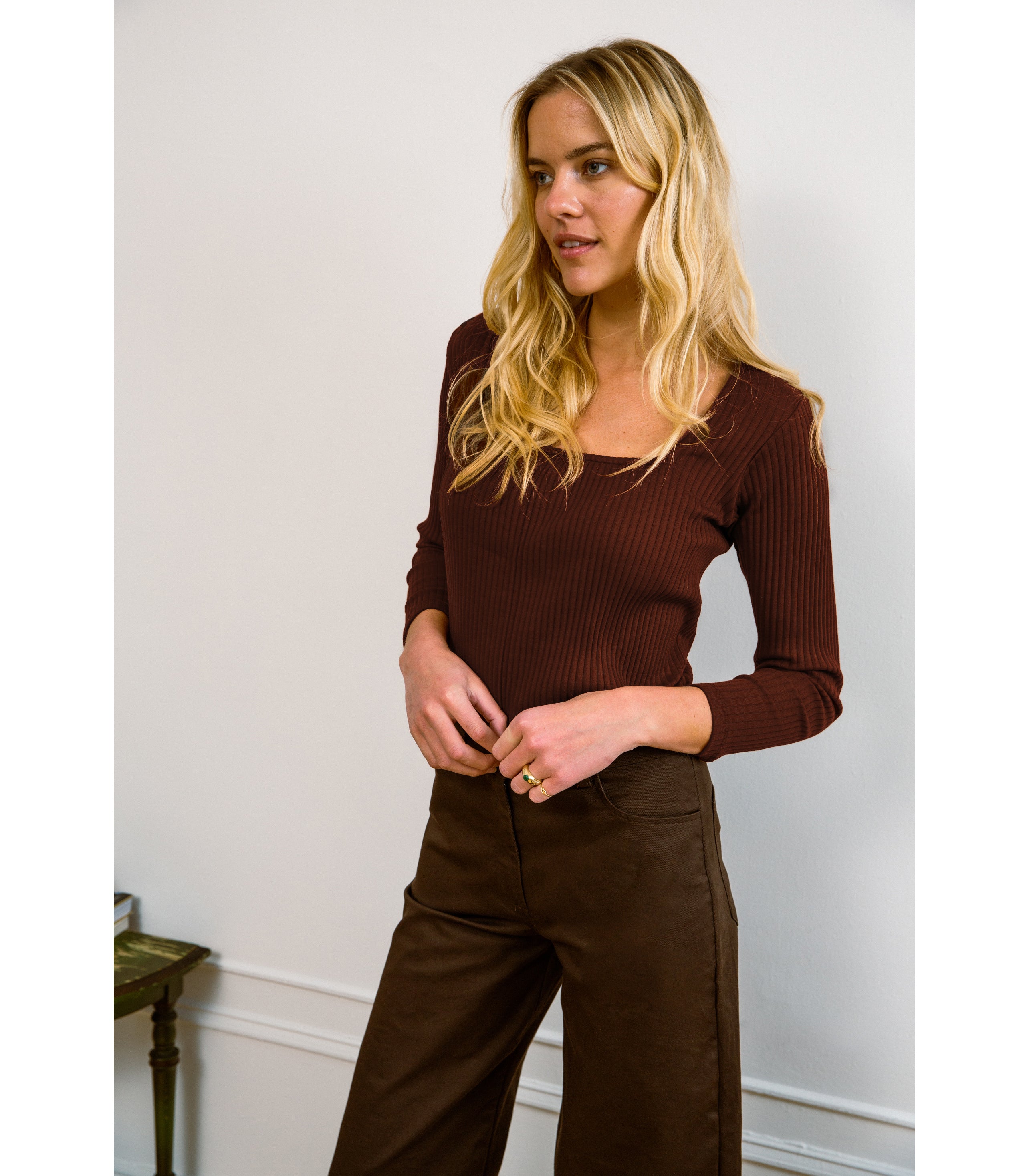 Toni Wide Leg Ankle Pants – High-Waist Stretch Twill Pants - Loup Toni Wide Leg Ankle Pants – High-Waist Stretch Twill Pants - Loup