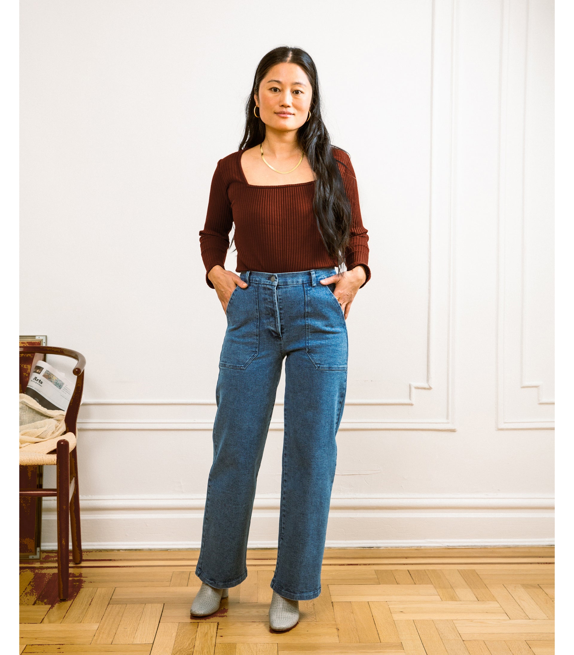 Kate Wide Leg Ankle Jeans Washed