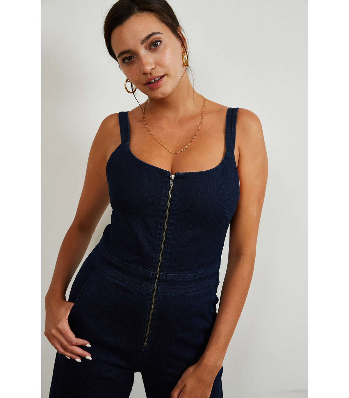 Billy Jumpsuit in Dark Indigo Denim | LOUP