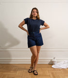 Simone Cut-off Jean Shorts in Dark Indigo | LOUP