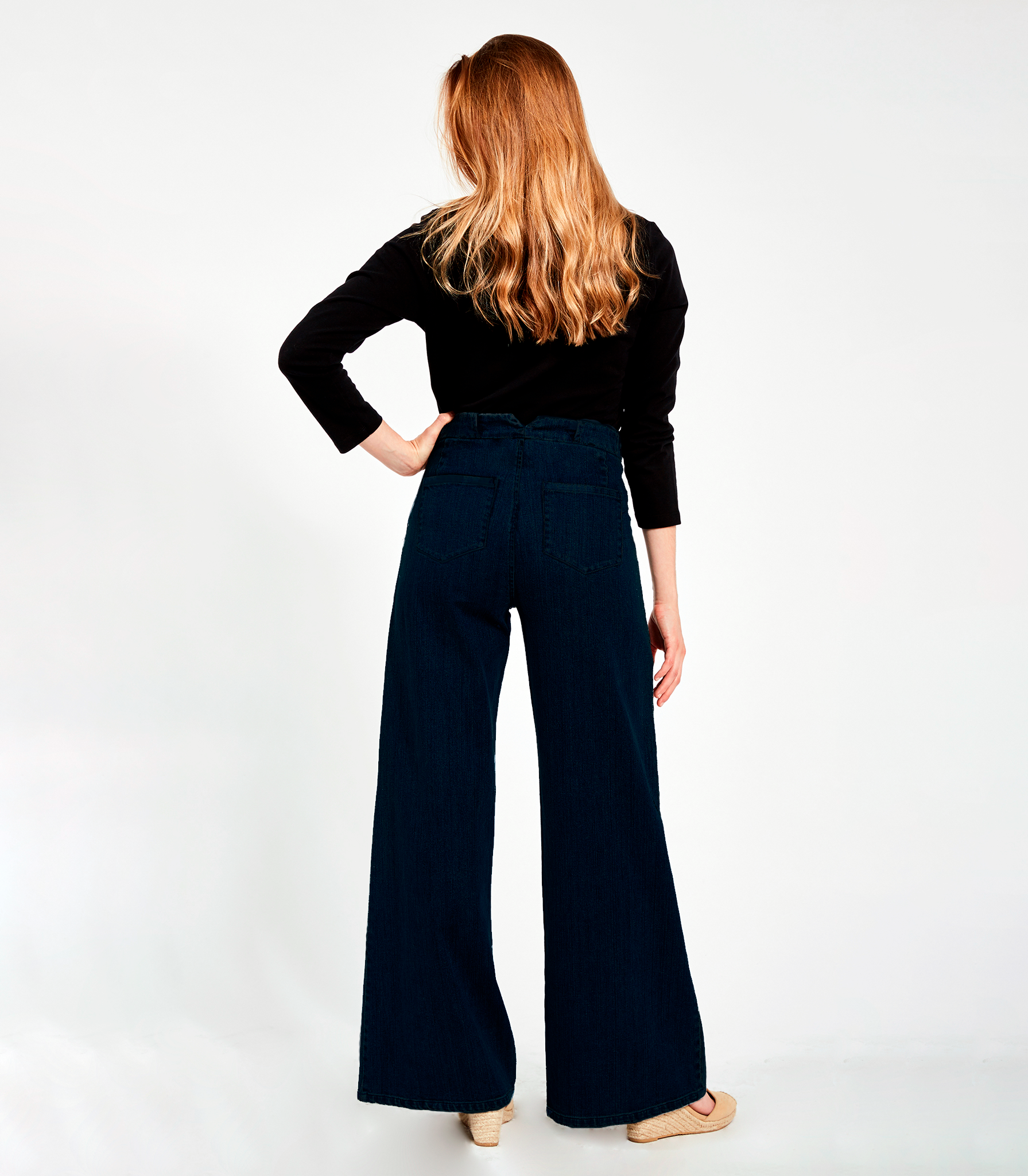 Long Sabrina Wide-Leg Jeans - Extra Dark Indigo