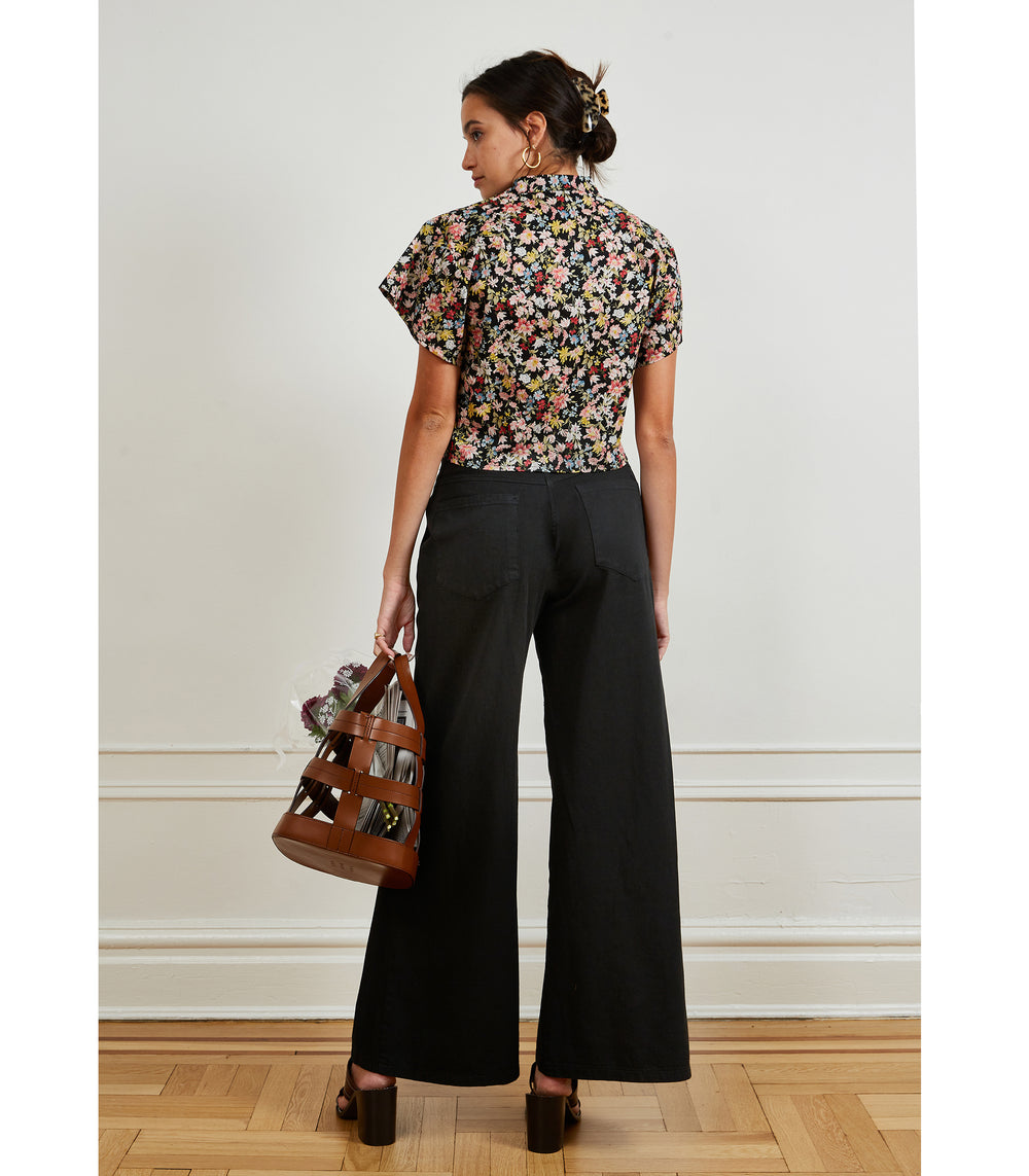 Missguided Haman Floral Print High Waisted Trousers Black, $24 | Missguided  | Lookastic