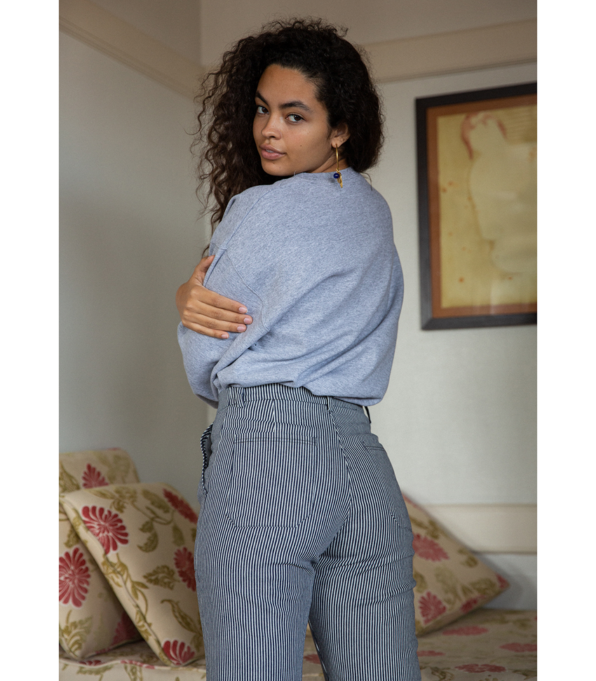 Striped top work trousers