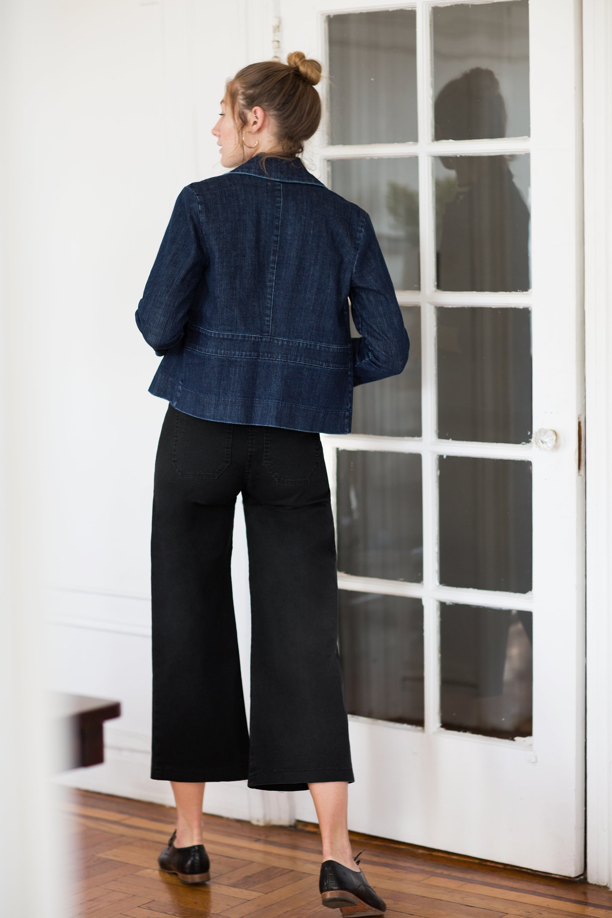 Simone Wide Crop Pants - Extra Dark Black SAMPLE SALE