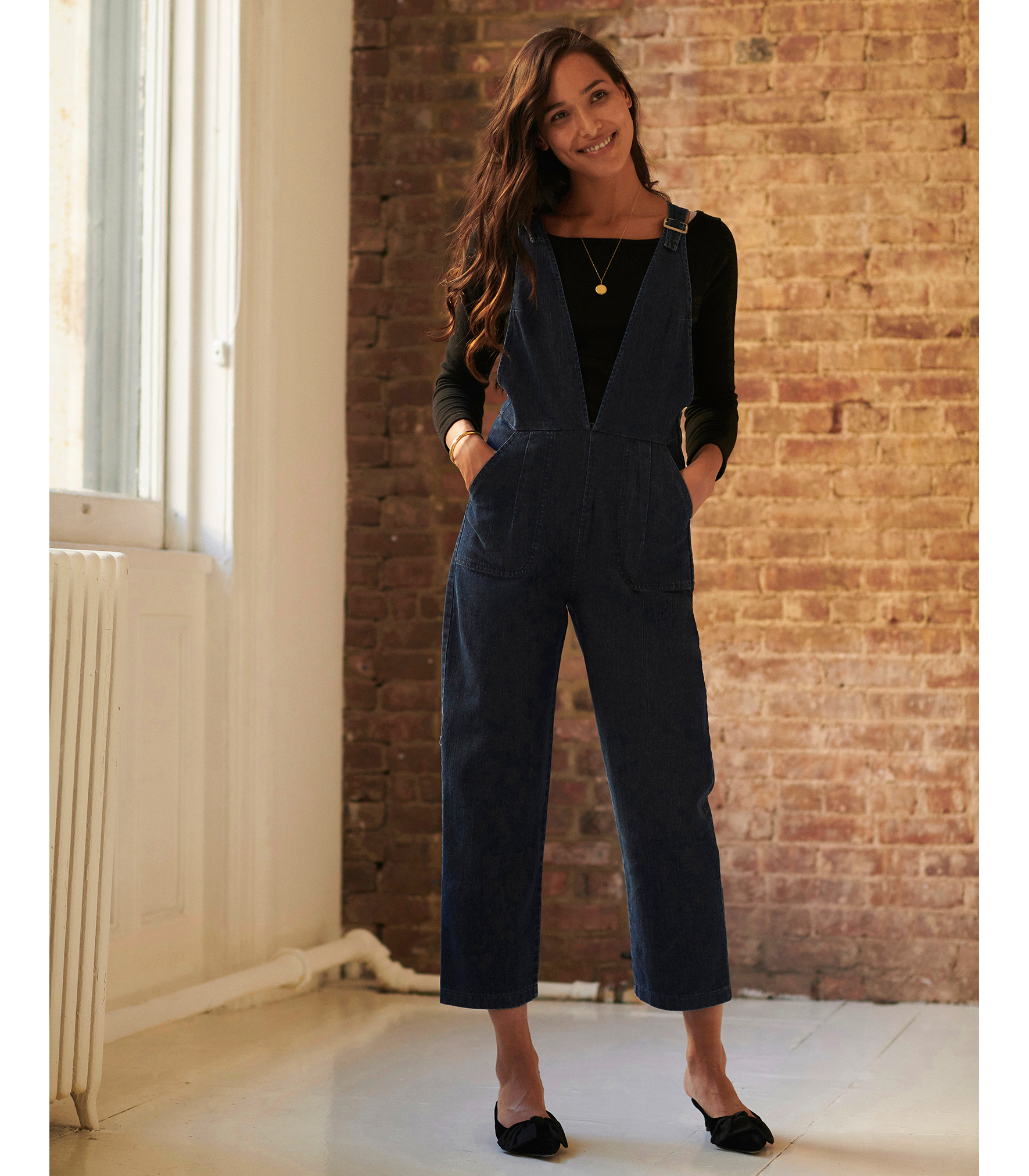 Rhoda Buckle Strap Coveralls - Dark Indigo