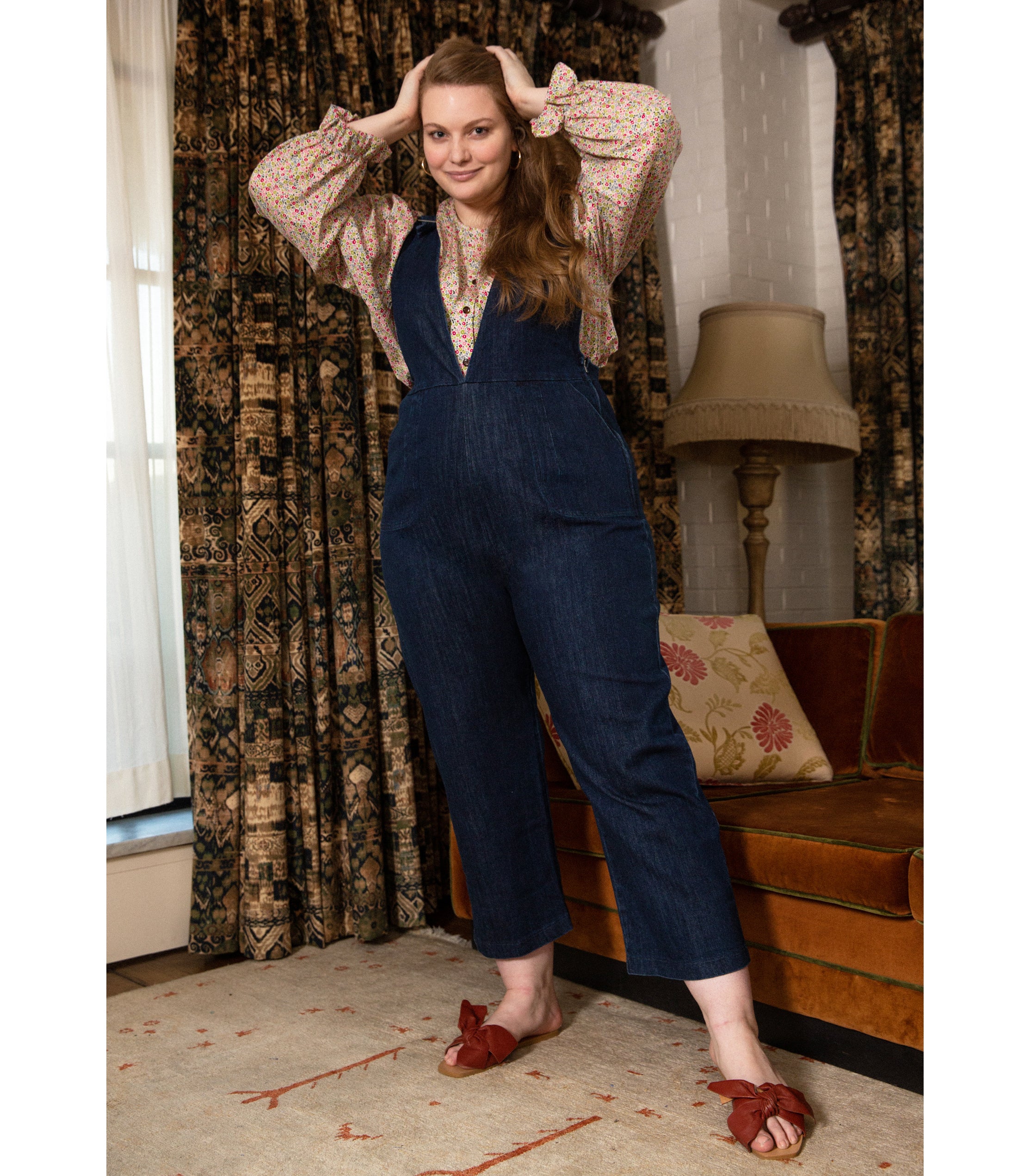 Rhoda Buckle Strap Coveralls - Dark Indigo