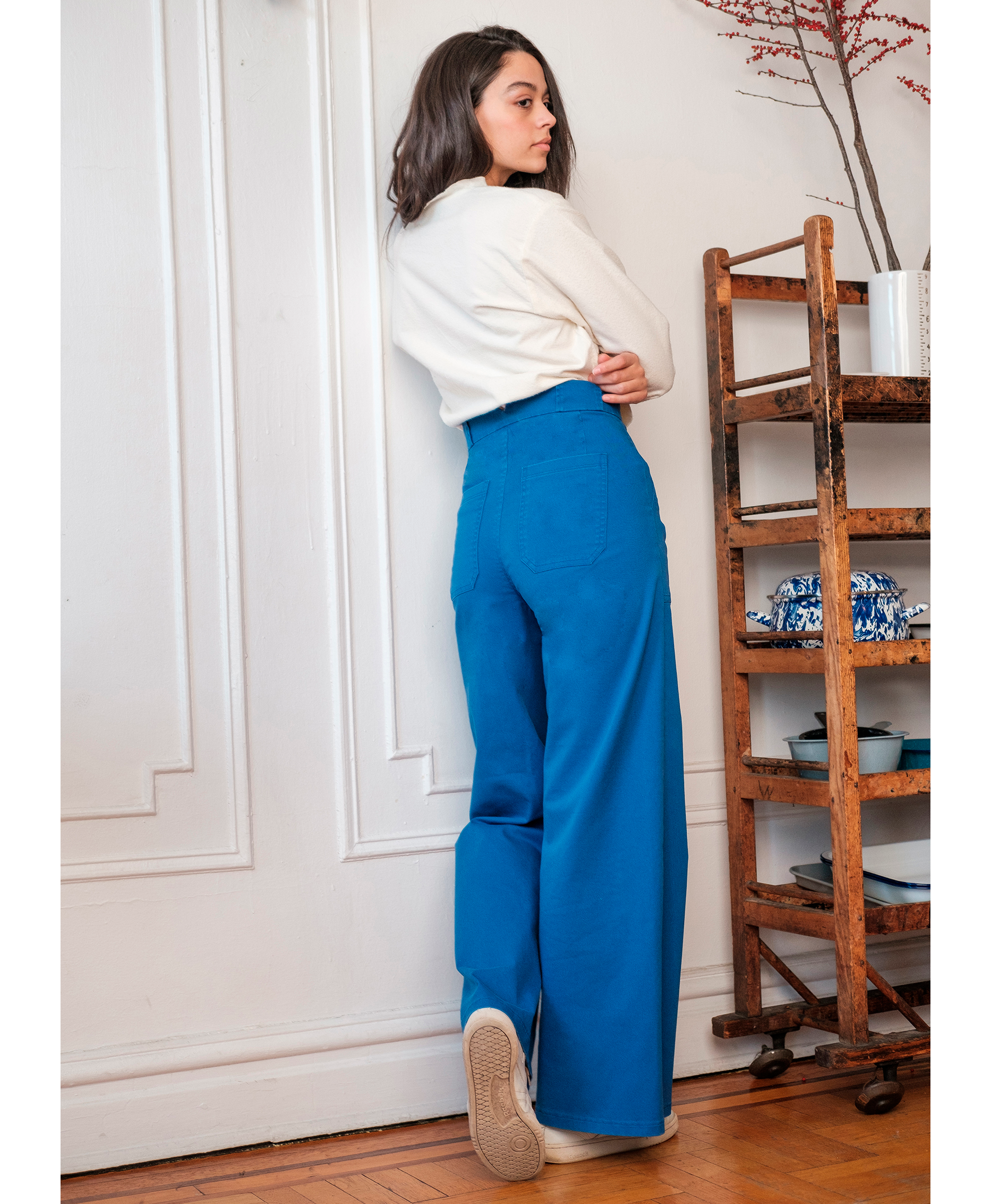 Long Sabrina Wide-Leg Pants - Royal