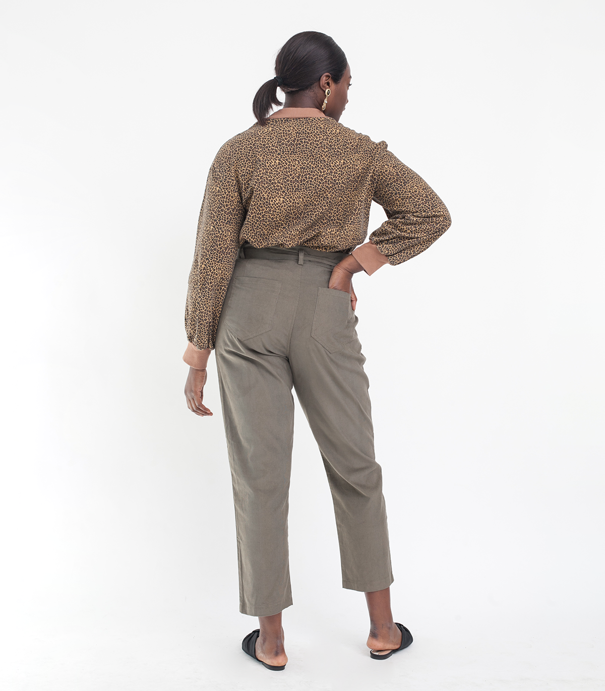 Jay Paper Bag Pants - Sage