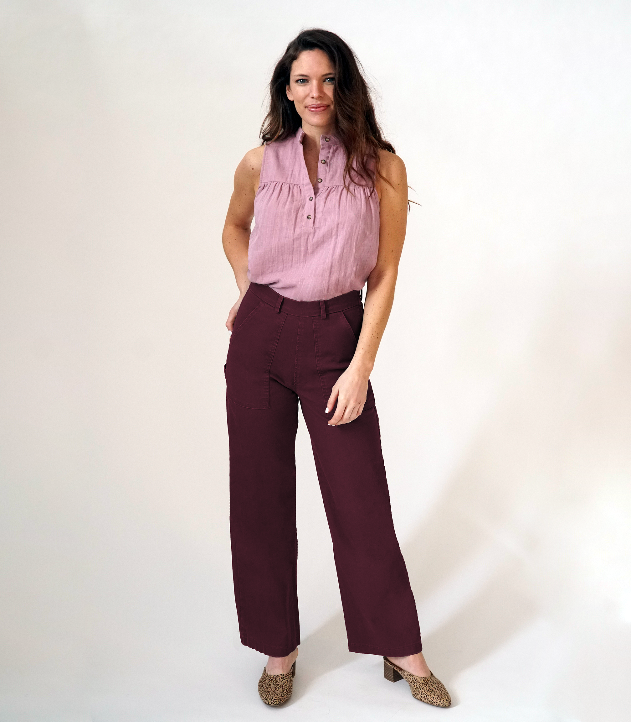 Bessette Relaxed Pants - Maroon