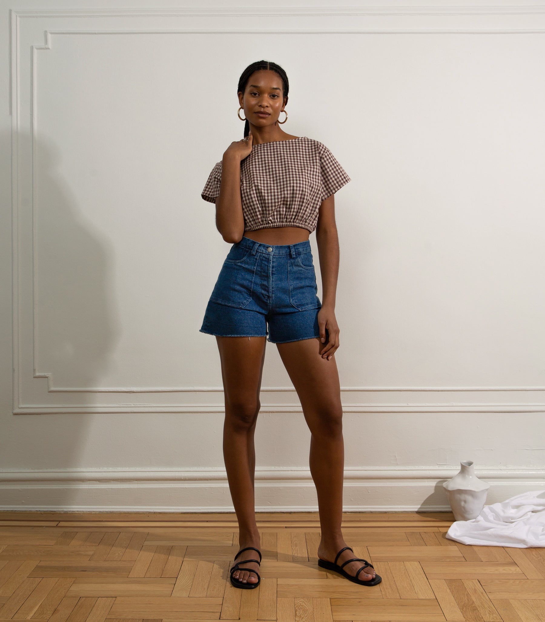 Simone High Waist Shorts - Washed Indigo SAMPLE SALE