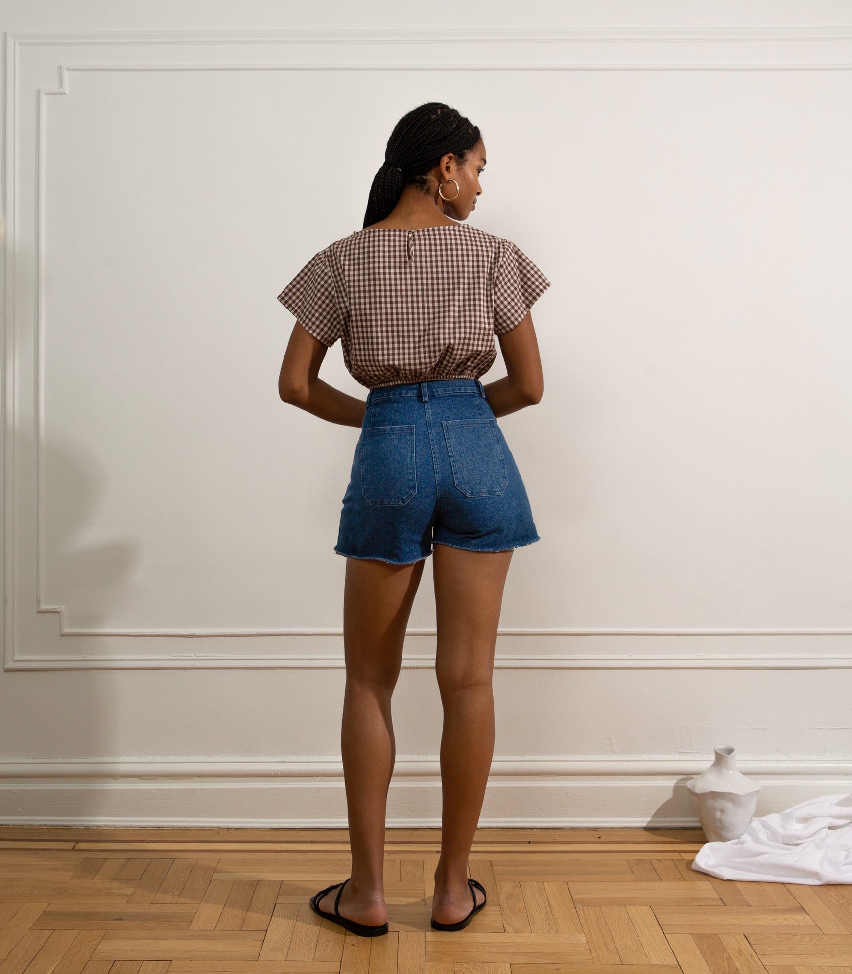 Simone High Waist Shorts - Washed Indigo