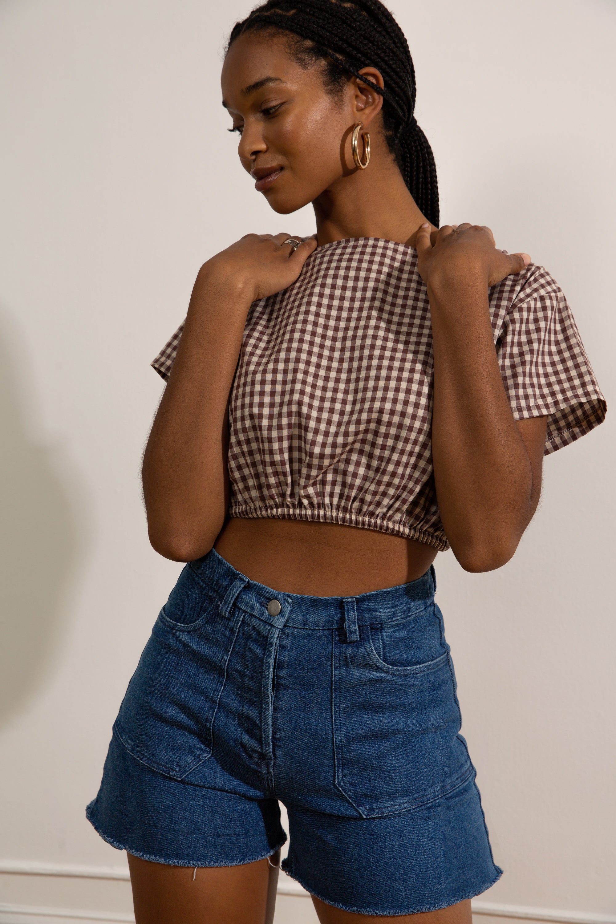 Simone High Waist Shorts - Washed Indigo