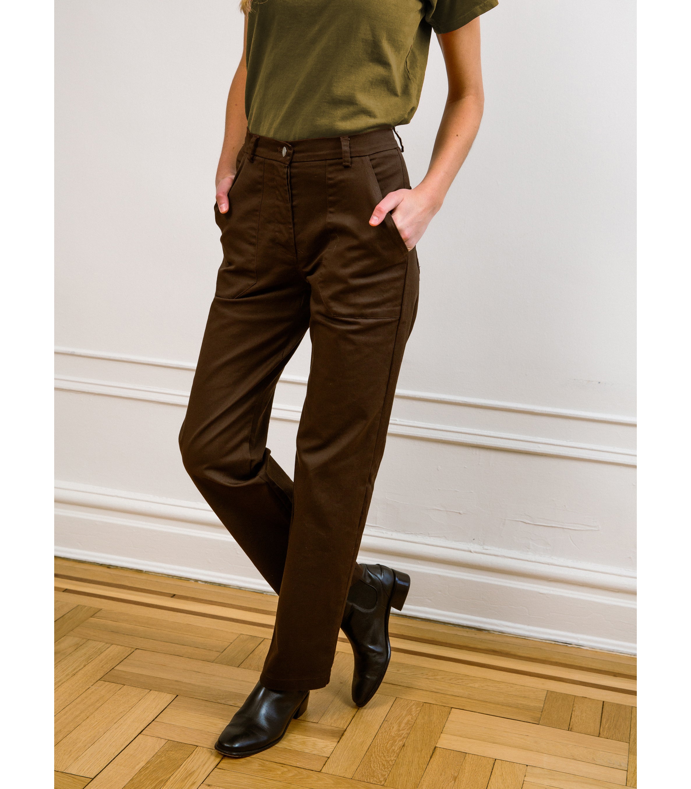 Long James Straight-Leg Work Pant - Brown