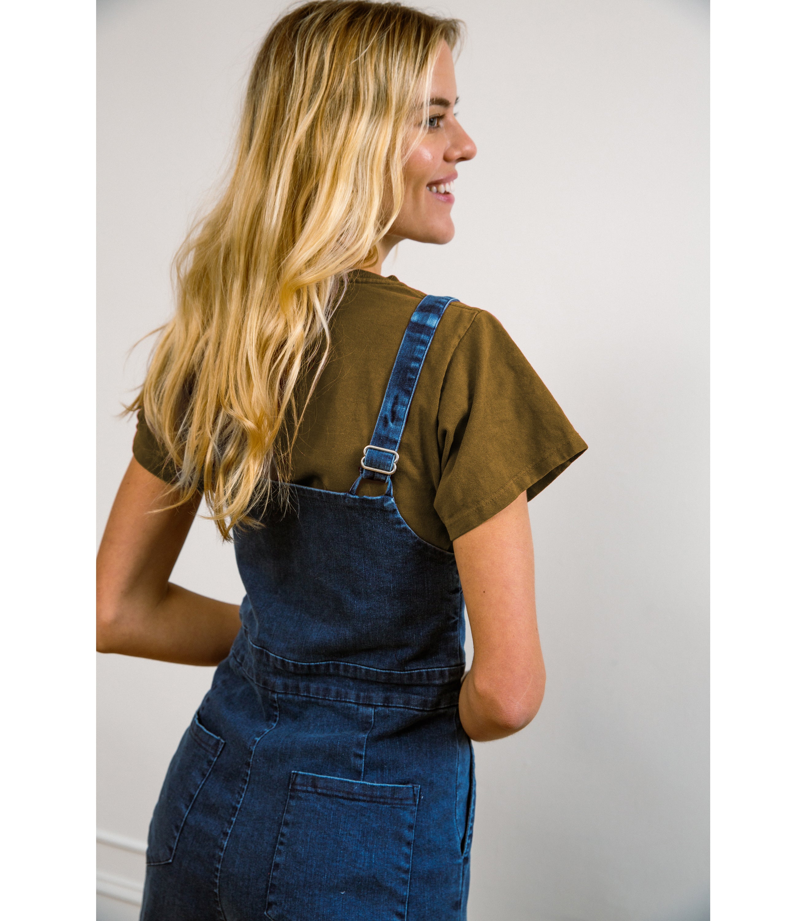 Claudia Zip Front Cropped Jumpsuit - Washed Indigo | LOUP