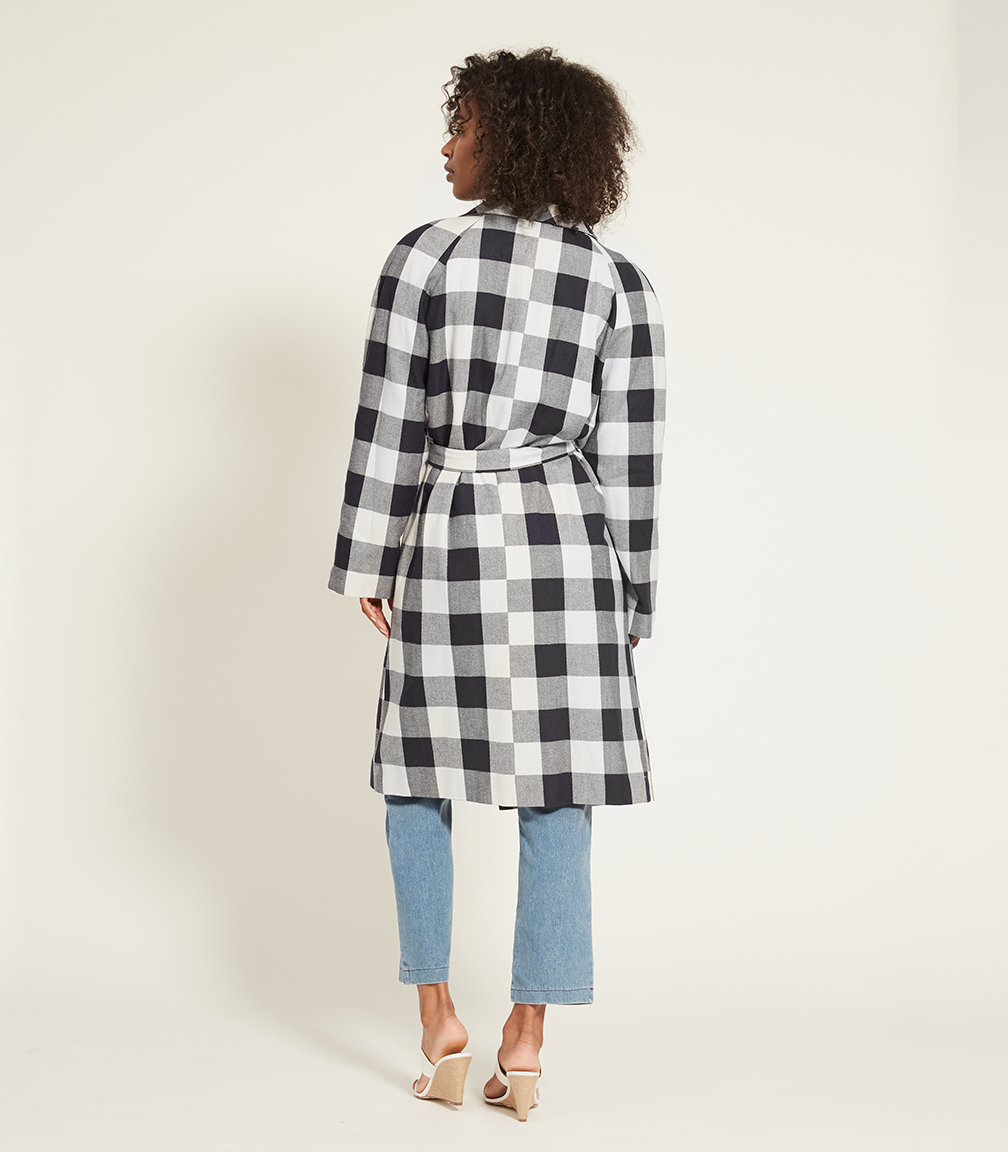 Hannah Trench Coat - Plaid SAMPLE SALE