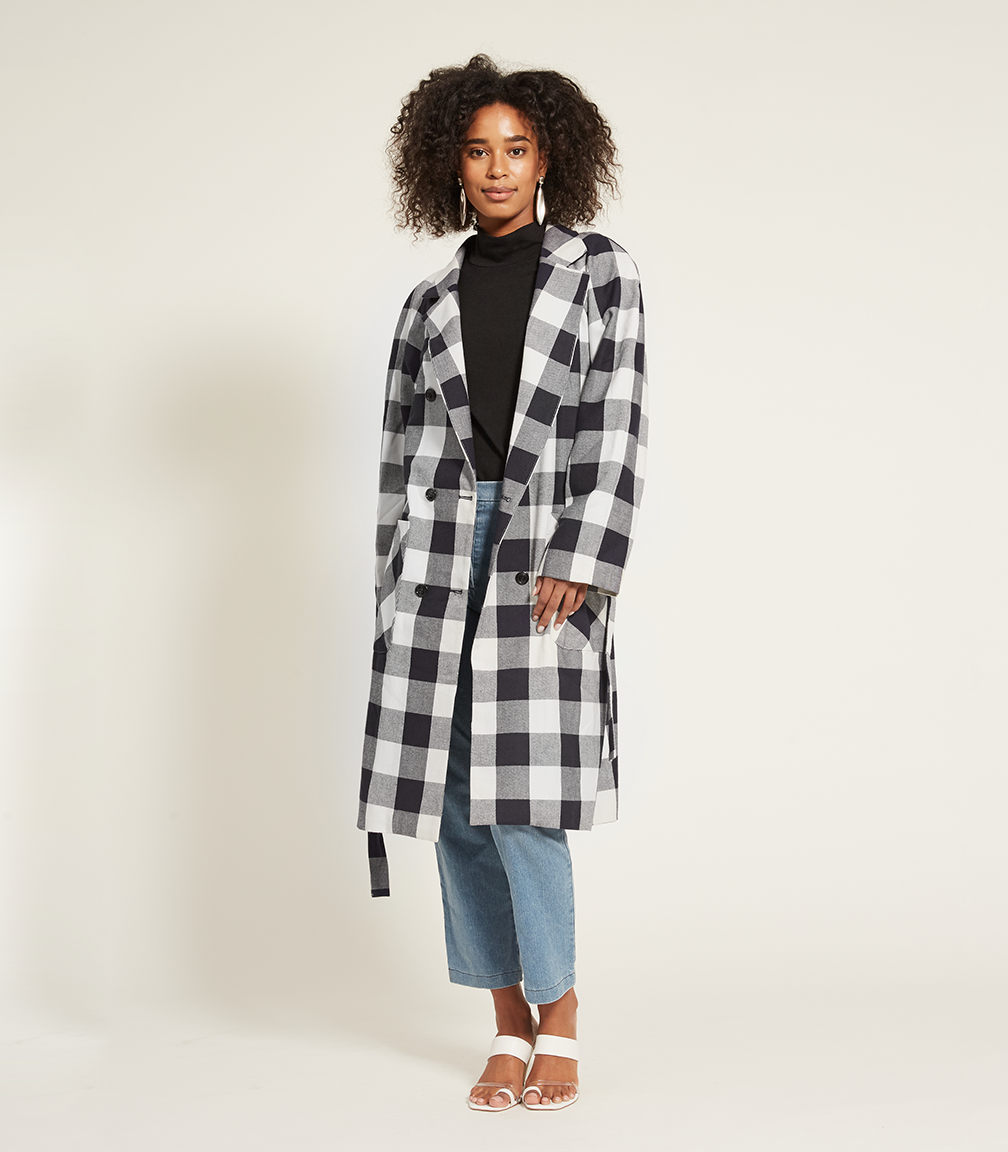 Hannah Trench Coat - Plaid