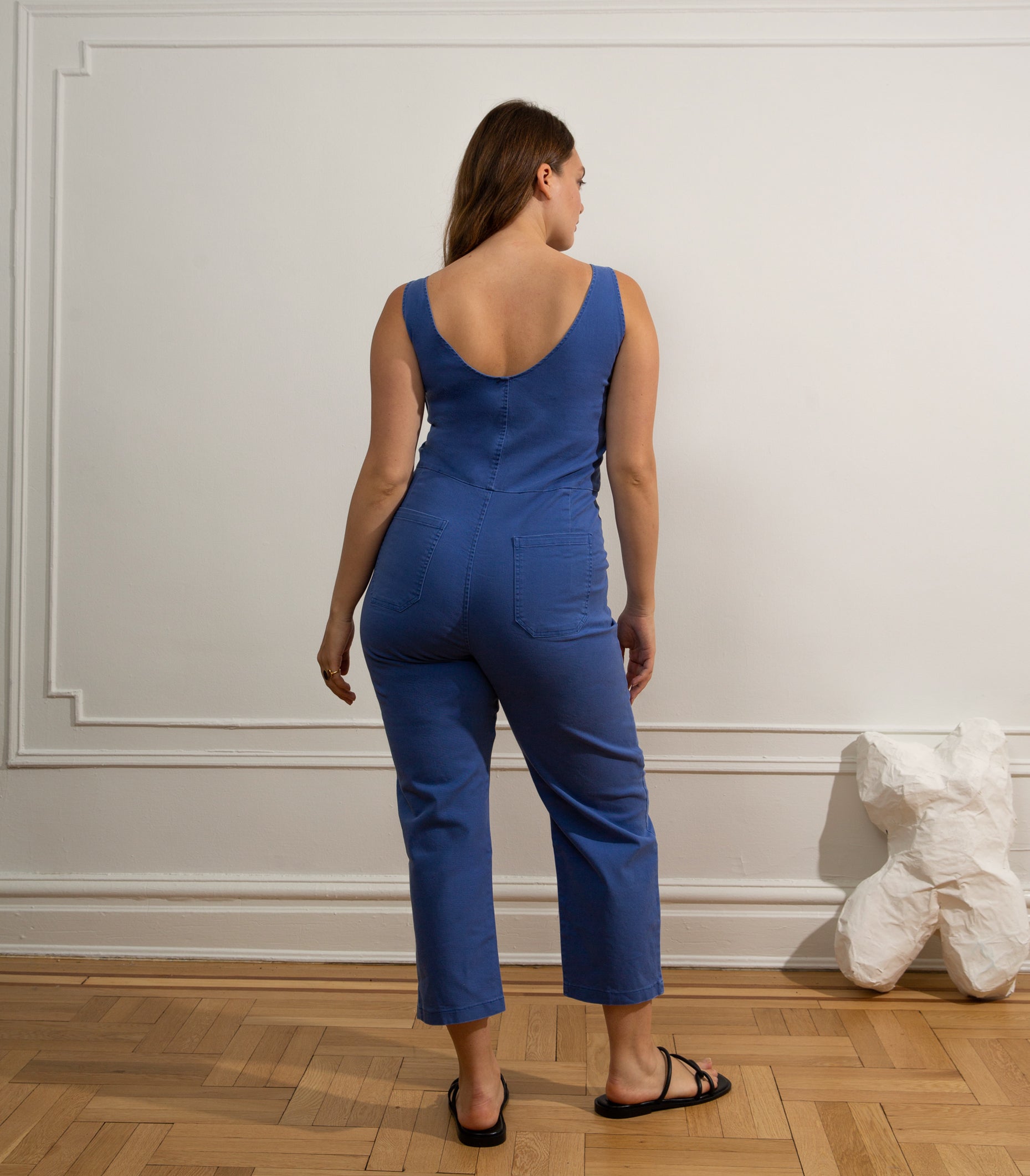 Claire Sleeveless Buckle Jumpsuit - Royal