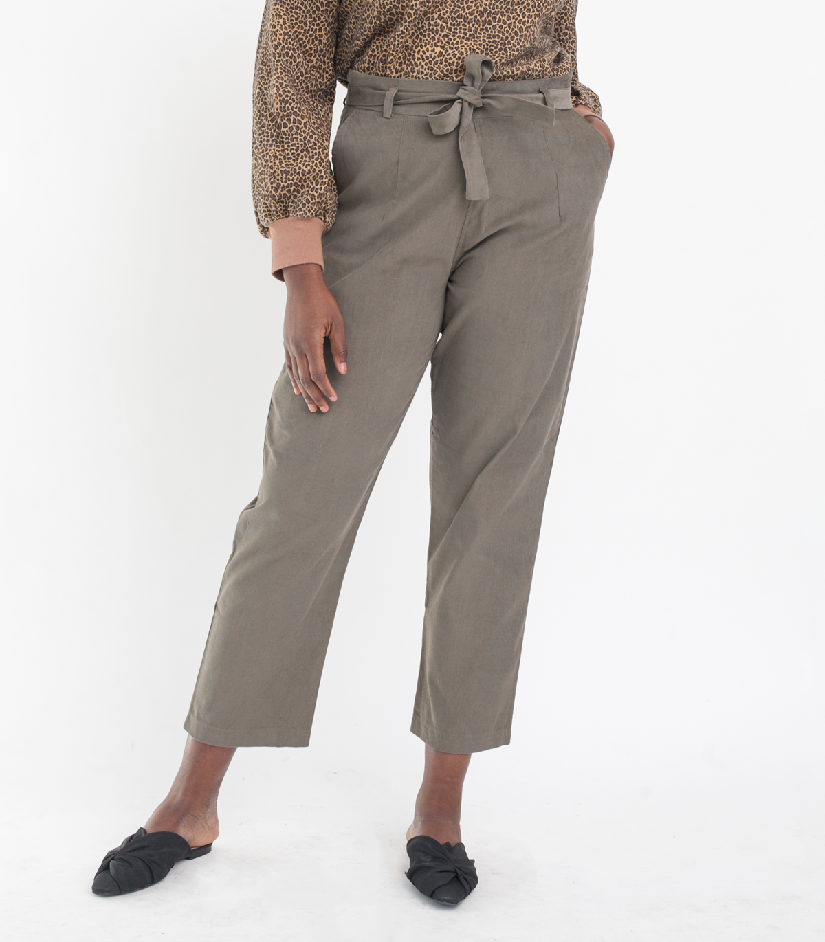 Jay Paper Bag Pants - Sage SAMPLE SALE