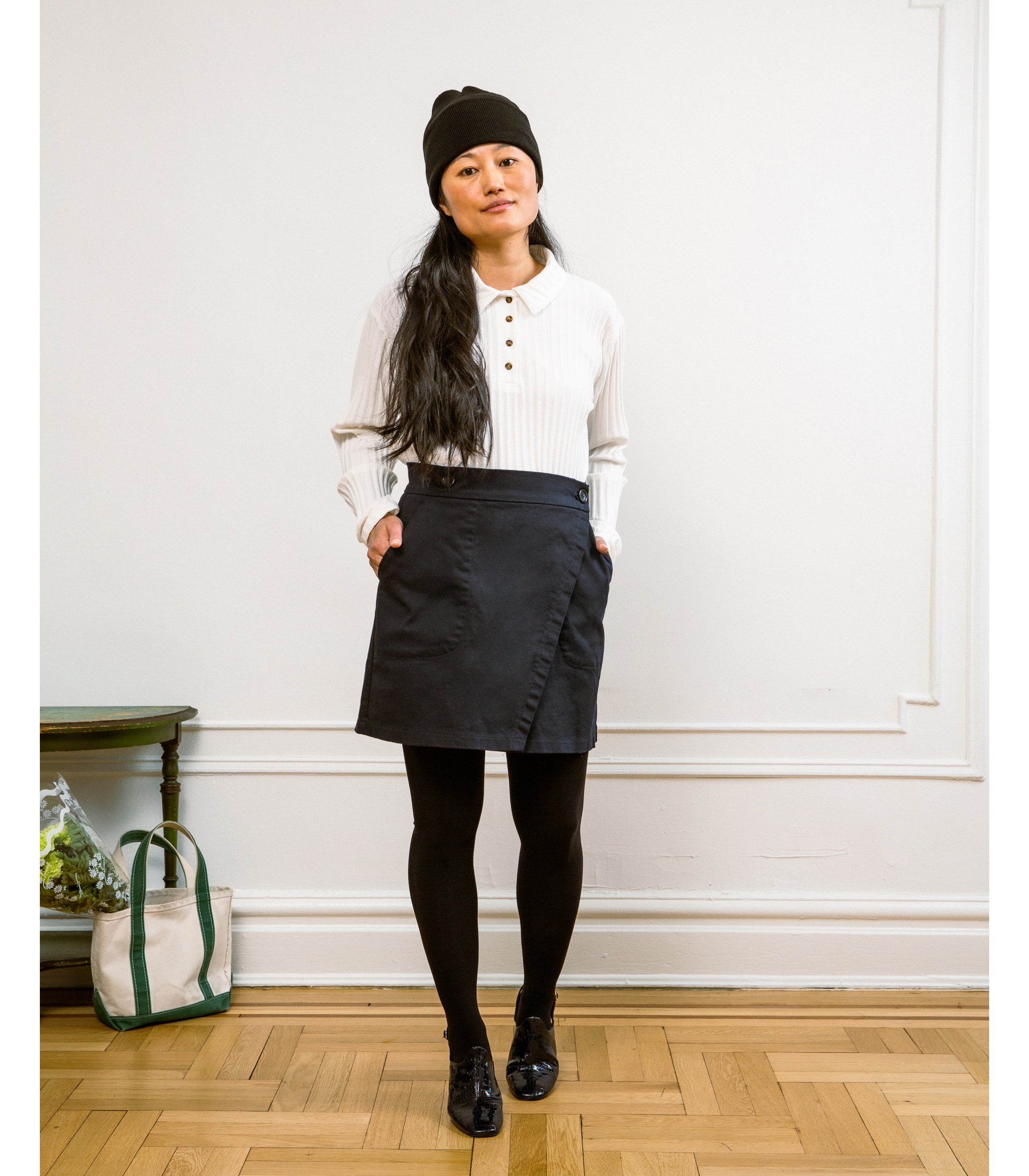 Gina Wrap Mini Skirt - Black SAMPLE SALE