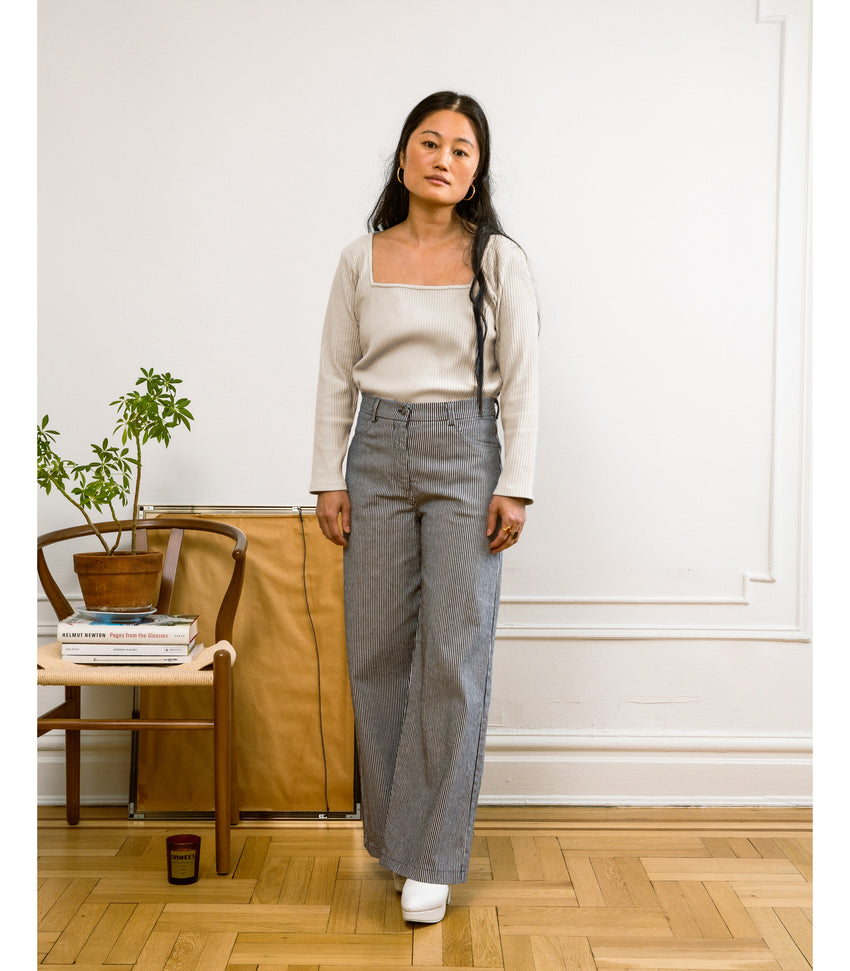 Toni Pants in Blue and White Stripes | LOUP