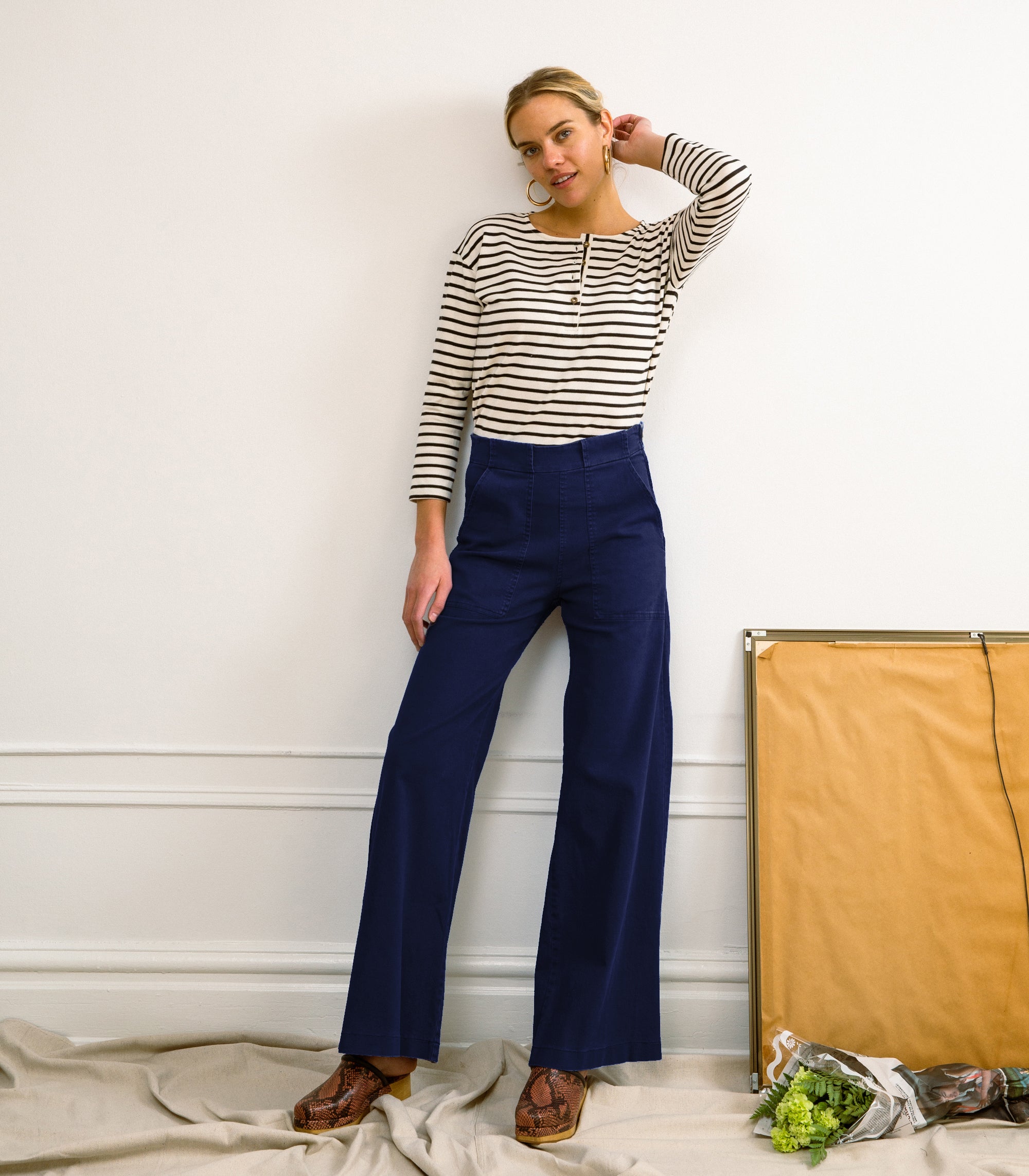 Long Sabrina Wide-Leg Pants - Twilight