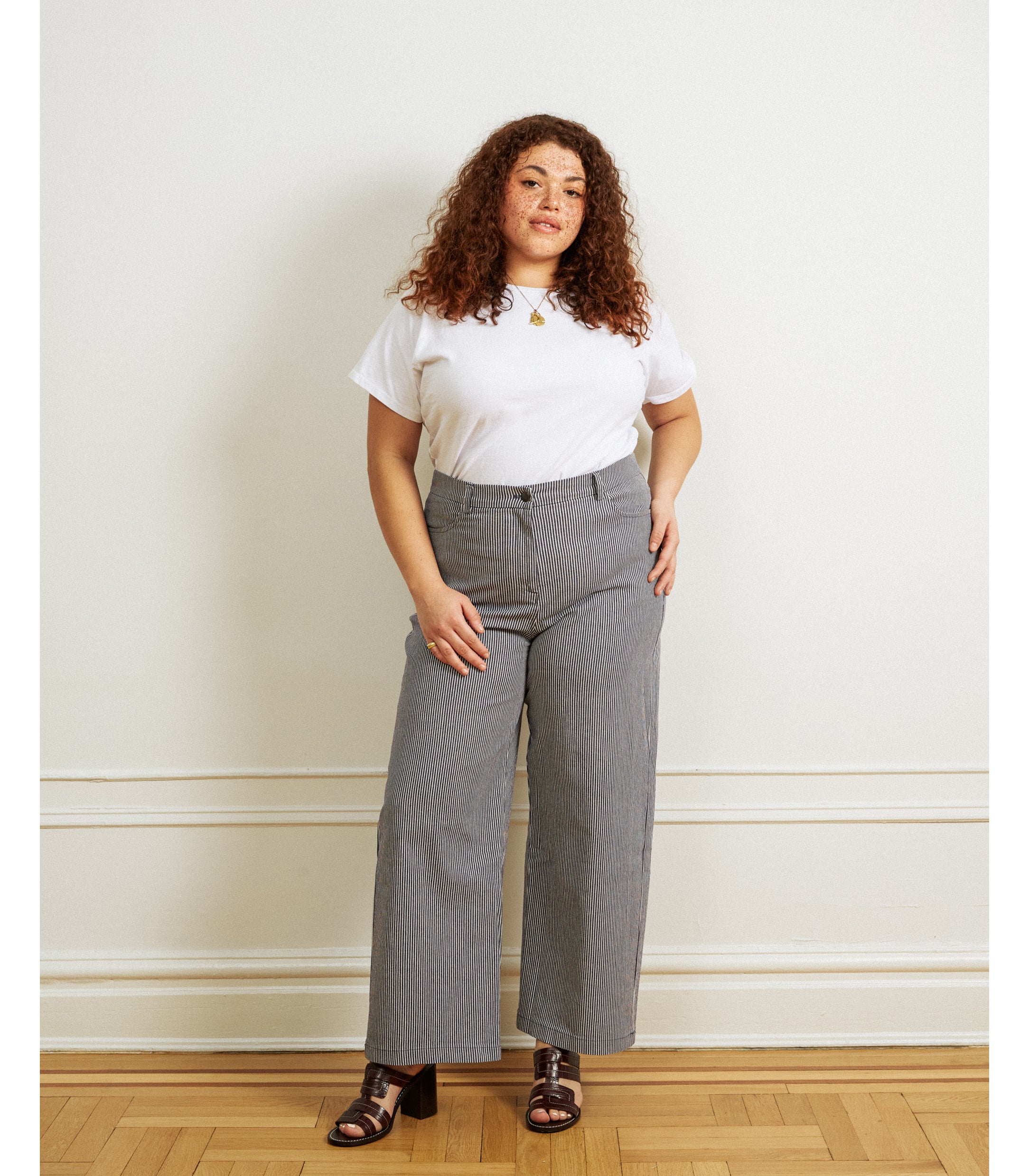 Toni Wide Leg Ankle Pants – High-Waist Stretch Twill Pants - Loup