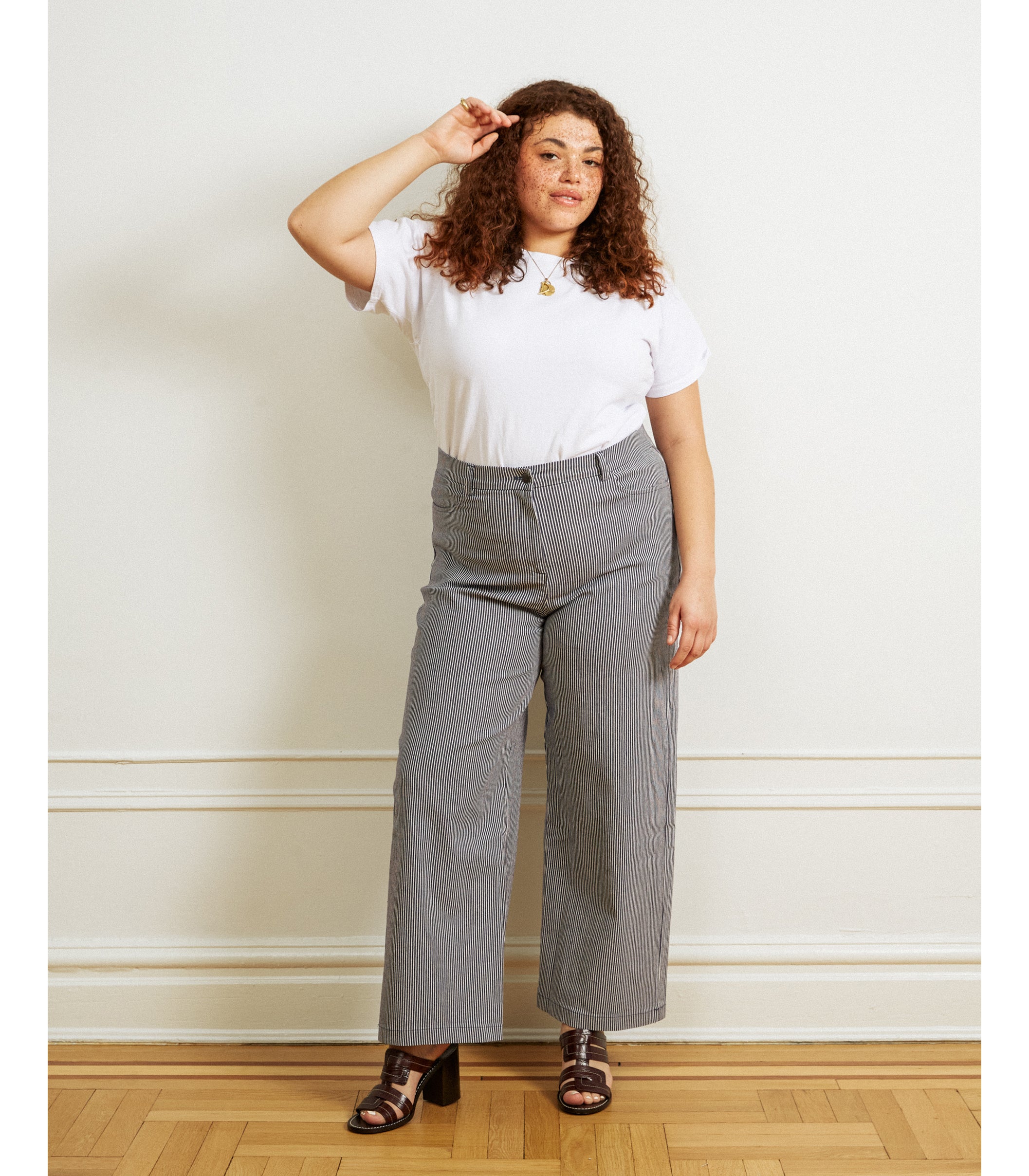 Toni Wide Leg Ankle Pants – High-Waist Stretch Twill Pants - Loup