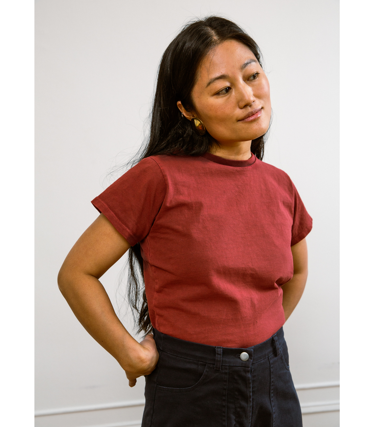 Hutton Boxy Fitted Tee - Terracotta SAMPLE SALE