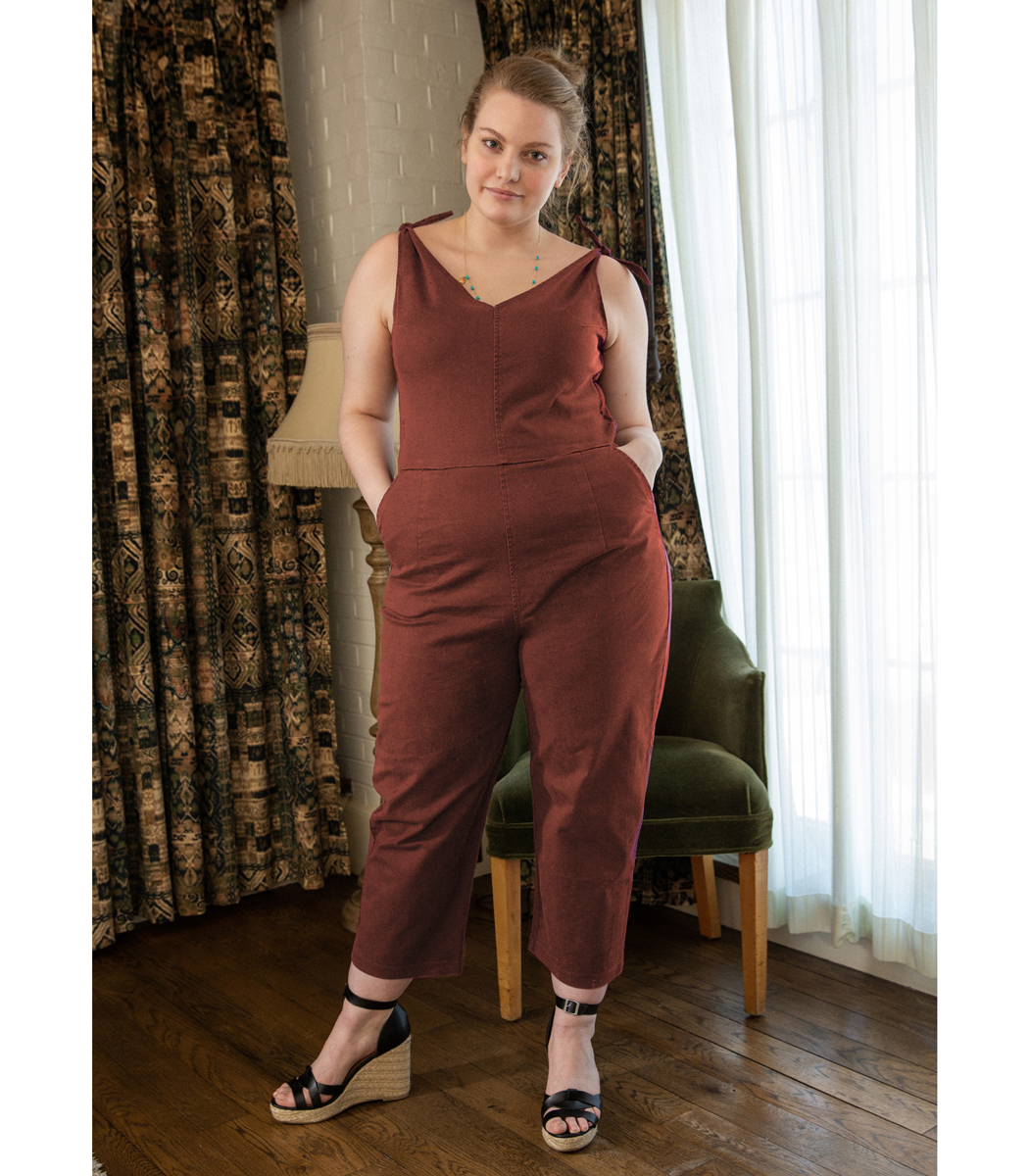 Slate Tie Strap Coveralls - Terracotta