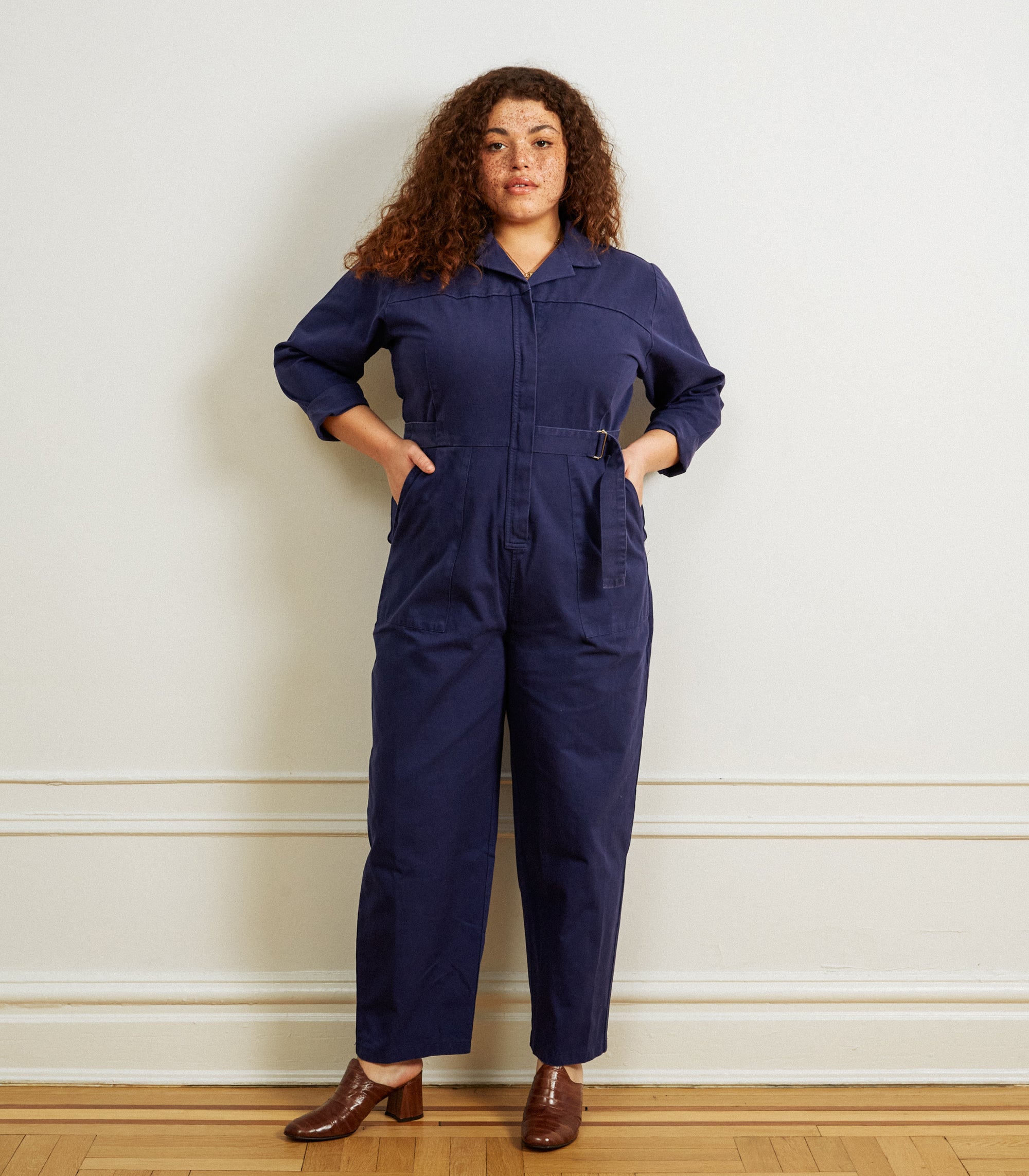 Wallis Long Sleeve Zip Jumpsuit - Twilight