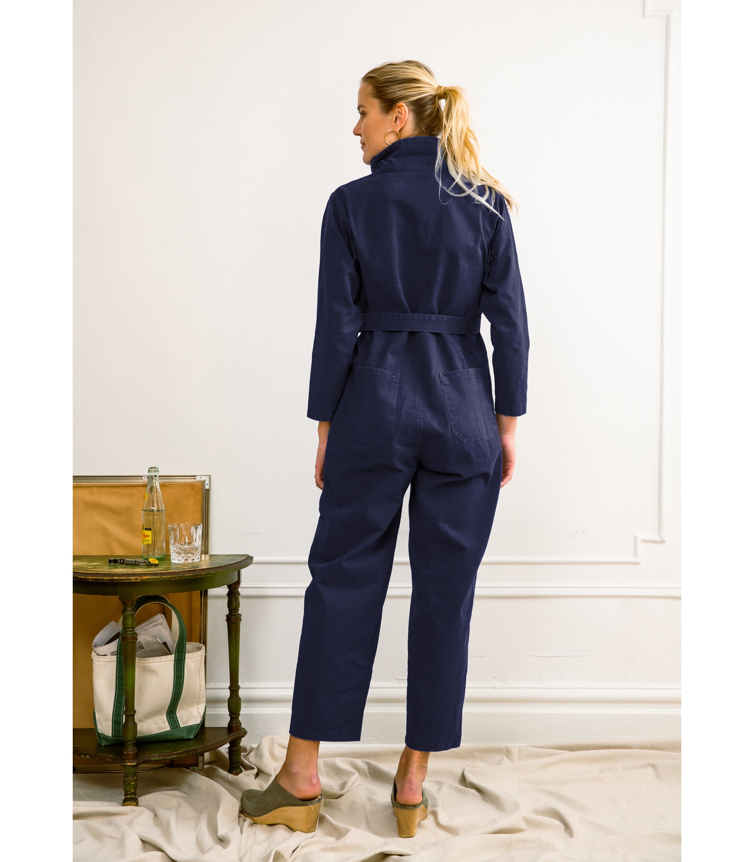 Wallis Long Sleeve Zip Jumpsuit - Twilight