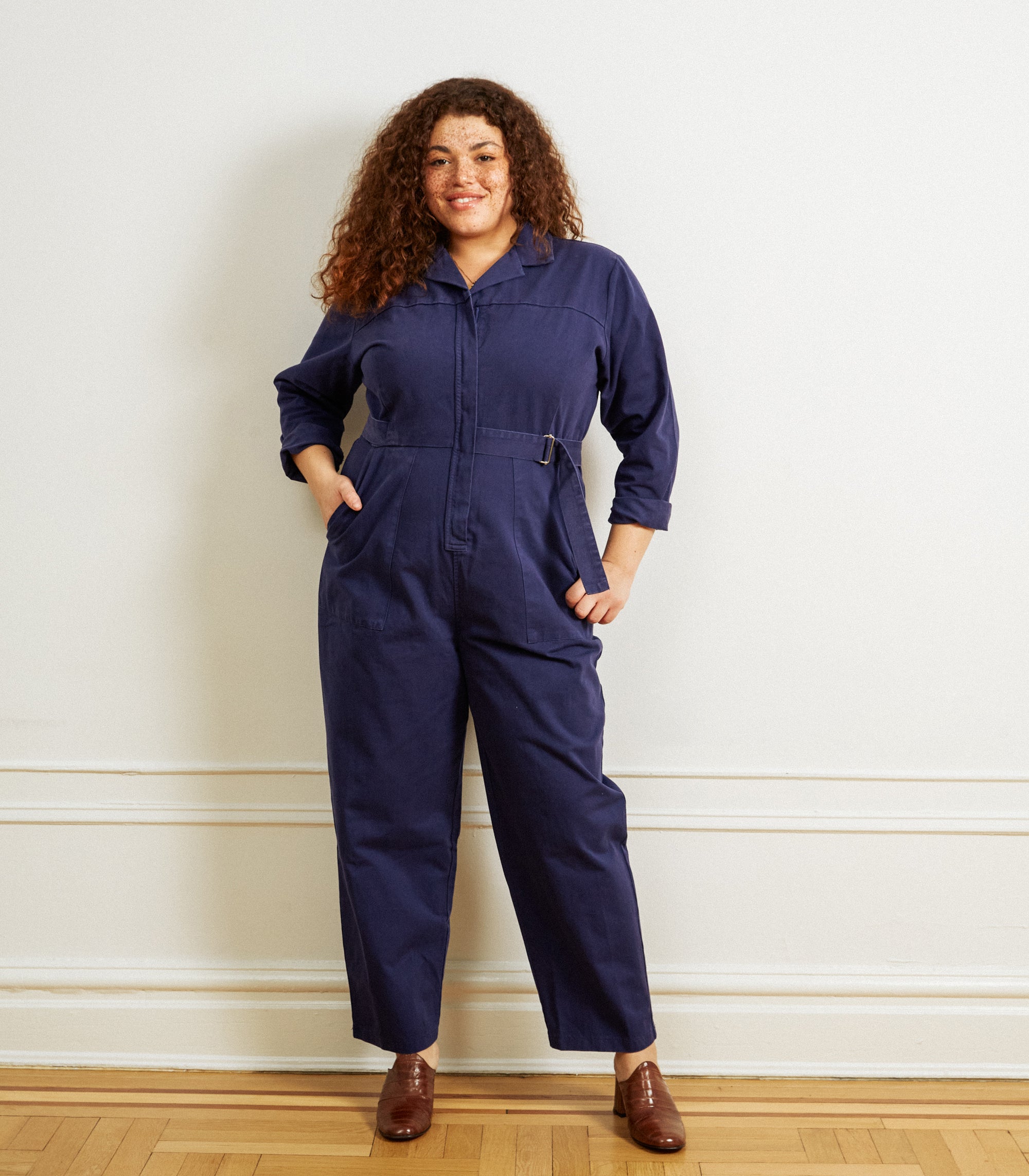 Wallis Long Sleeve Zip Jumpsuit - Twilight