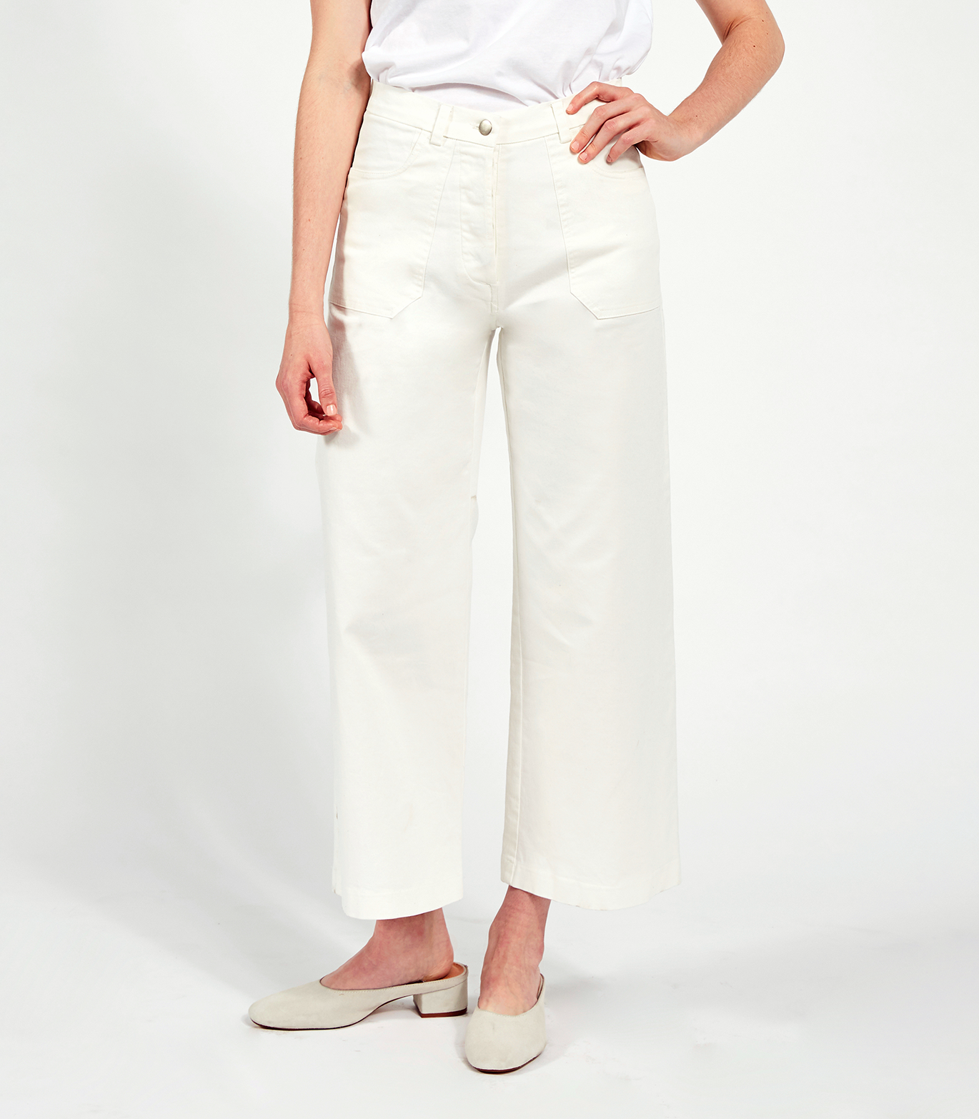 Simone Pants in White | LOUP