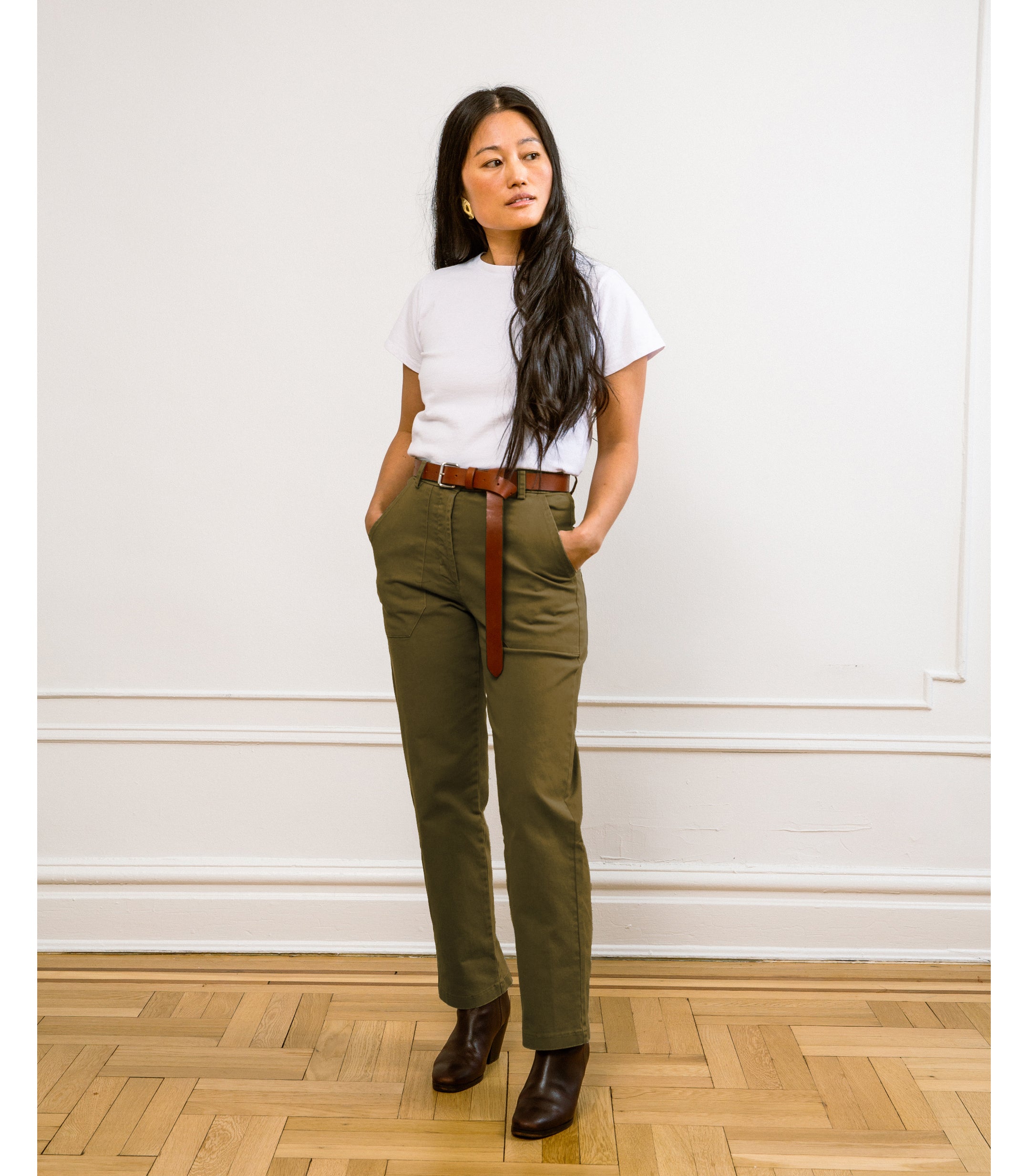 James Straight-Leg Work Pant - Moss