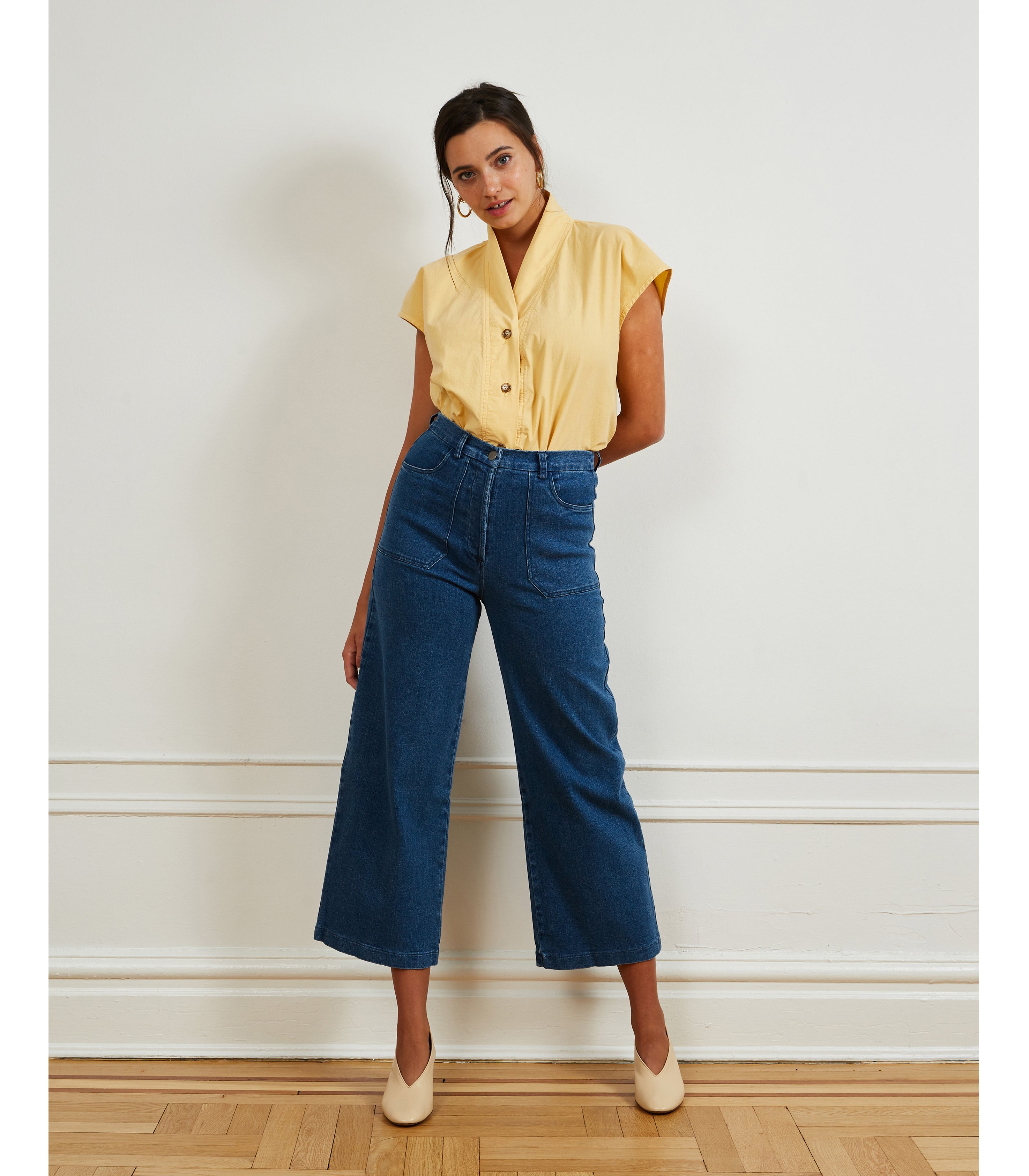 Jeans for Curvy Women | High-Rise Wide Leg Jeans | Simone Jeans - Loup